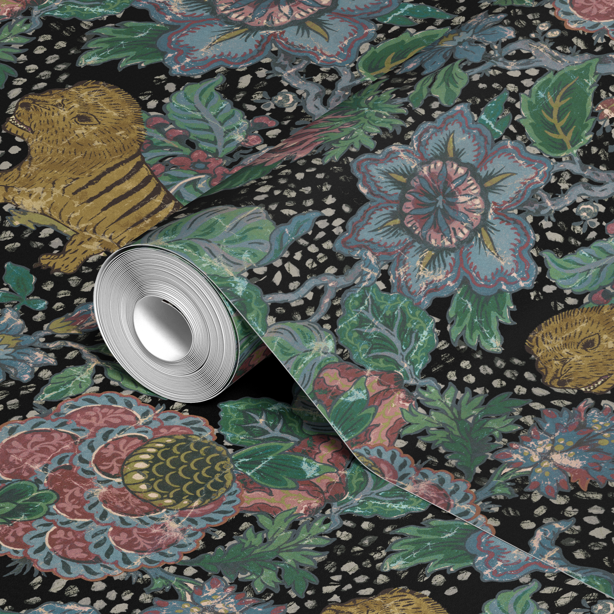  wallpaper roll closeup mockup