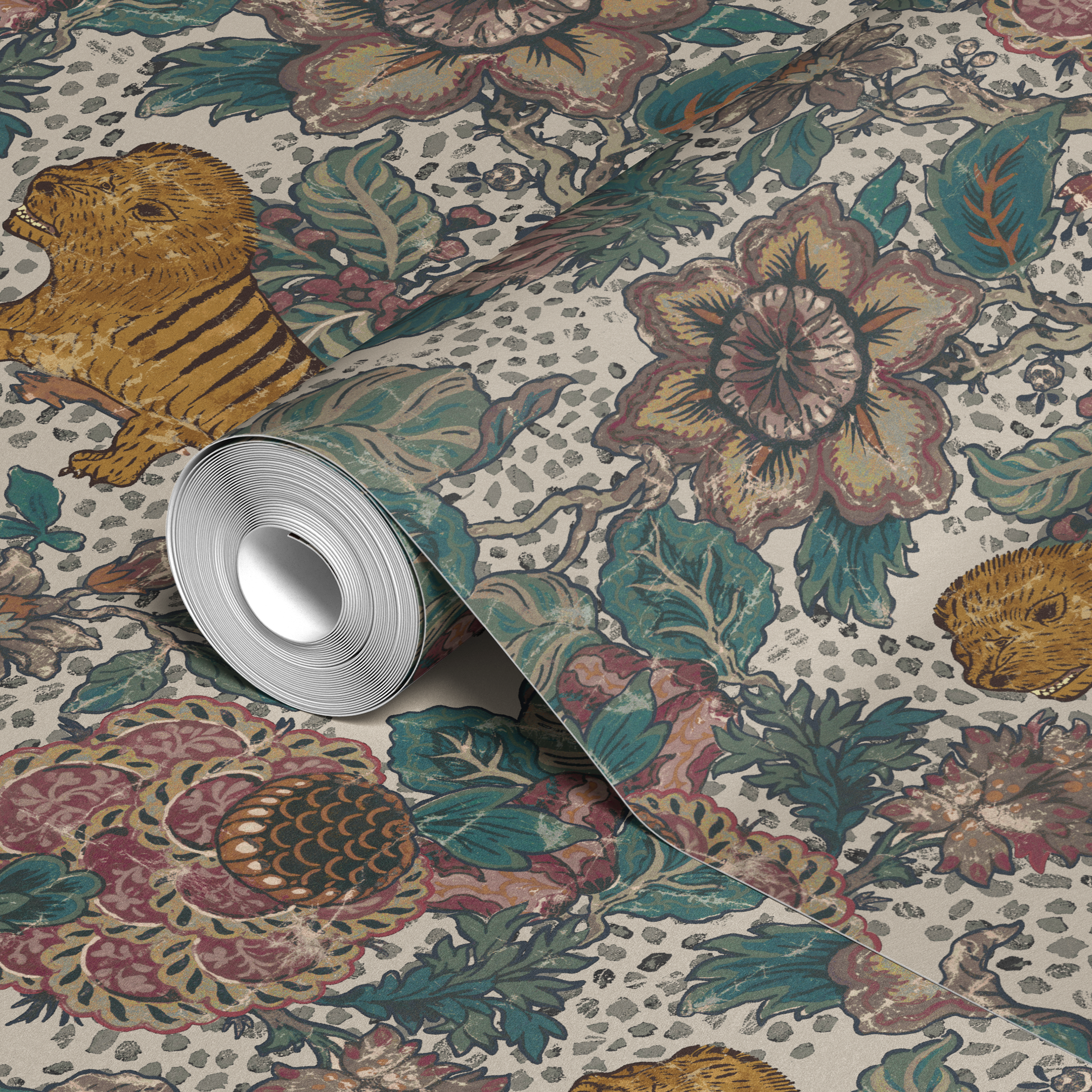  wallpaper roll closeup mockup