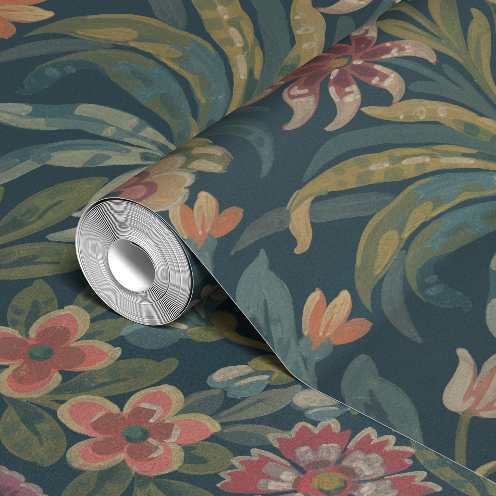  wallpaper roll closeup mockup