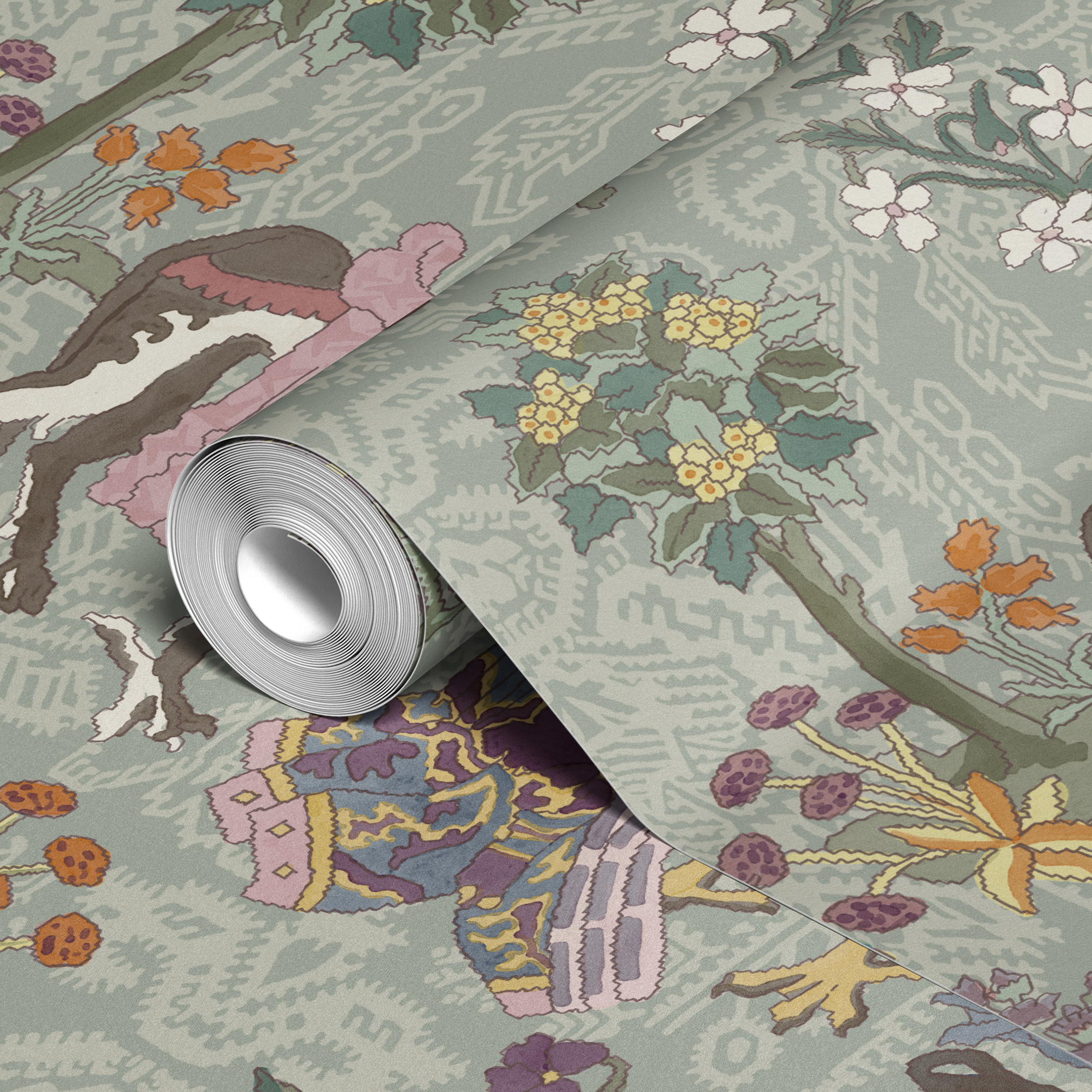  wallpaper roll closeup mockup