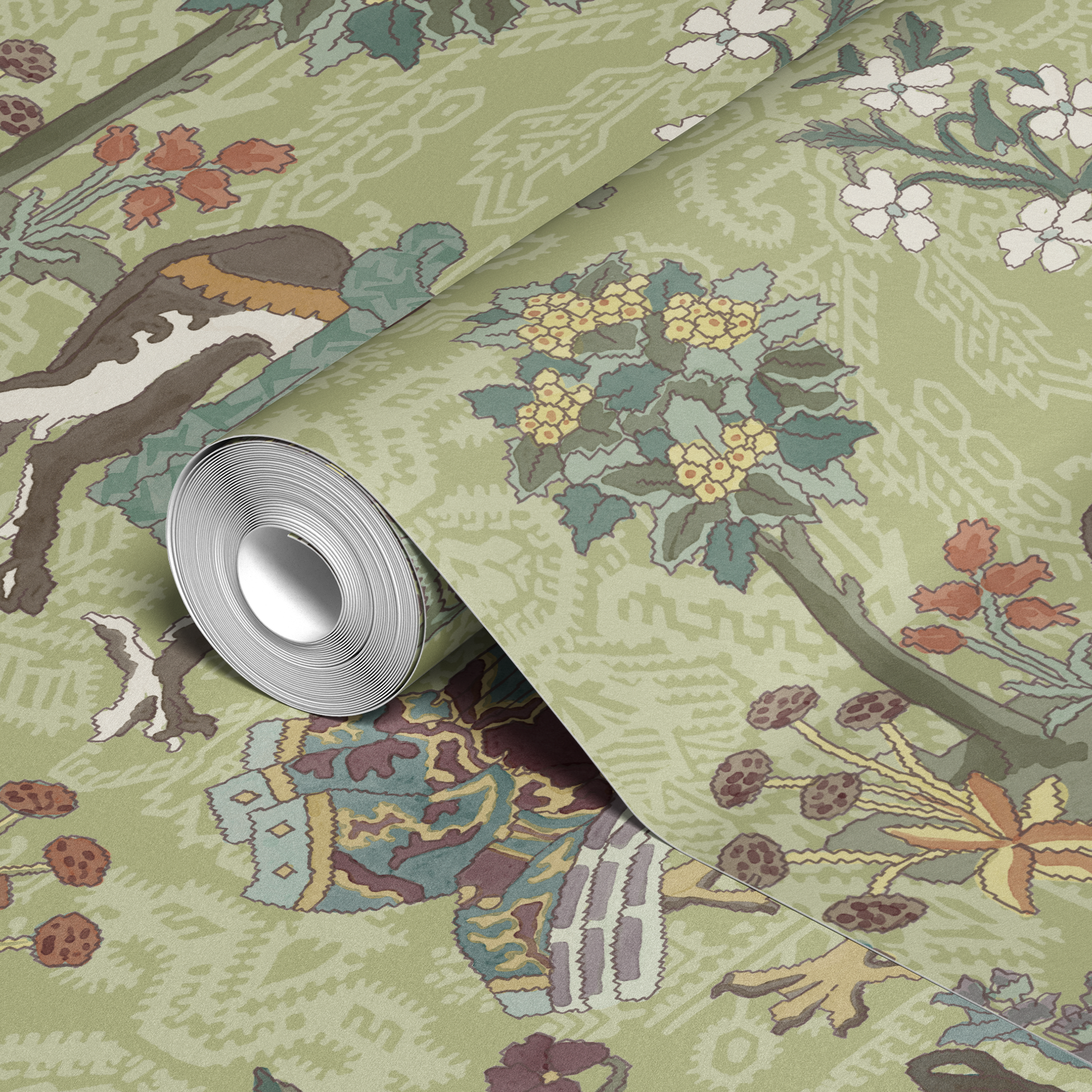  wallpaper roll closeup mockup