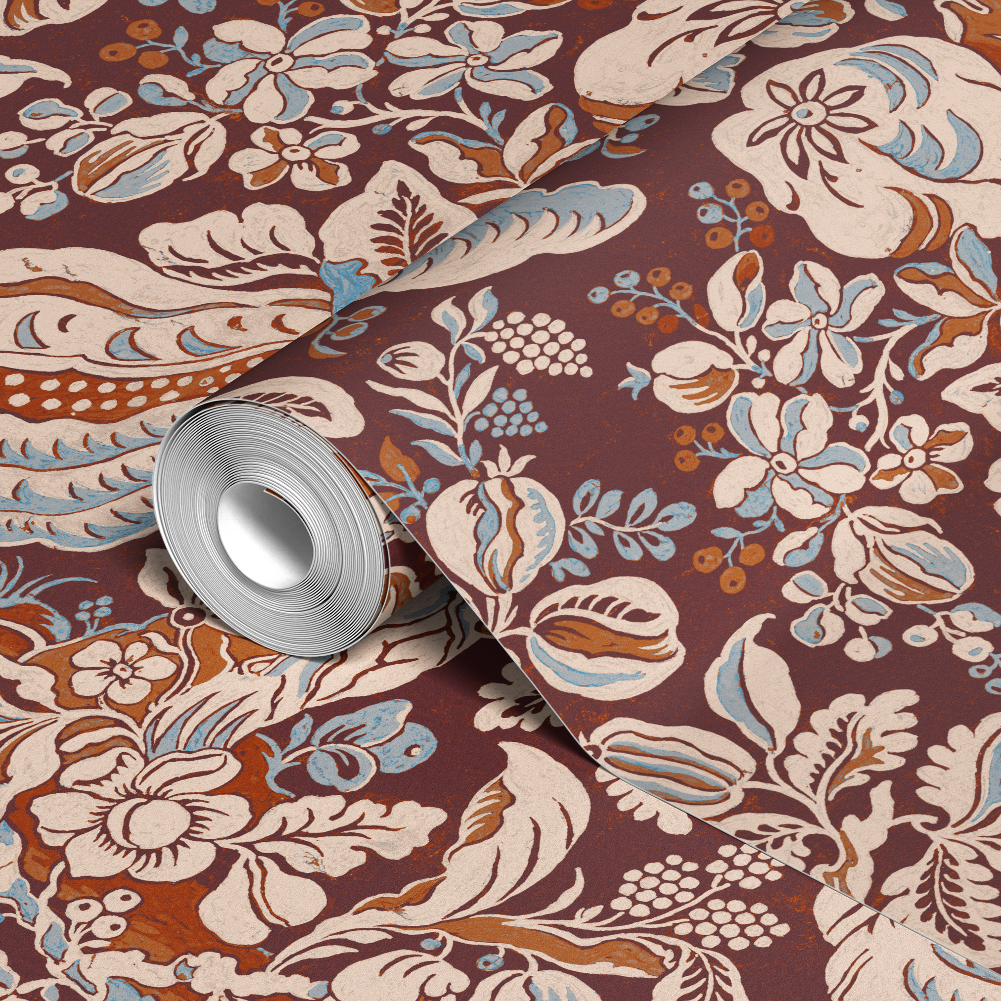  wallpaper roll closeup mockup