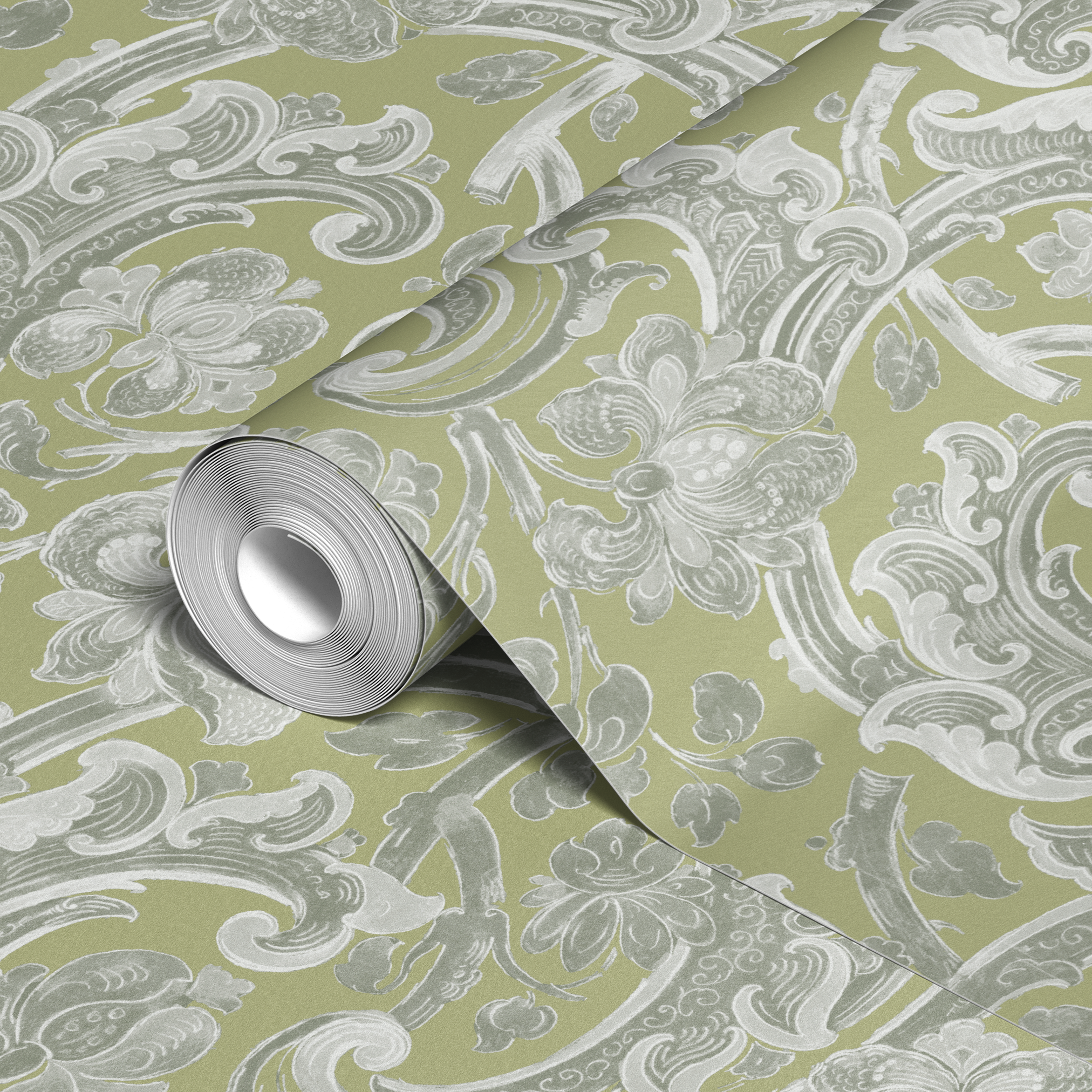  wallpaper roll closeup mockup