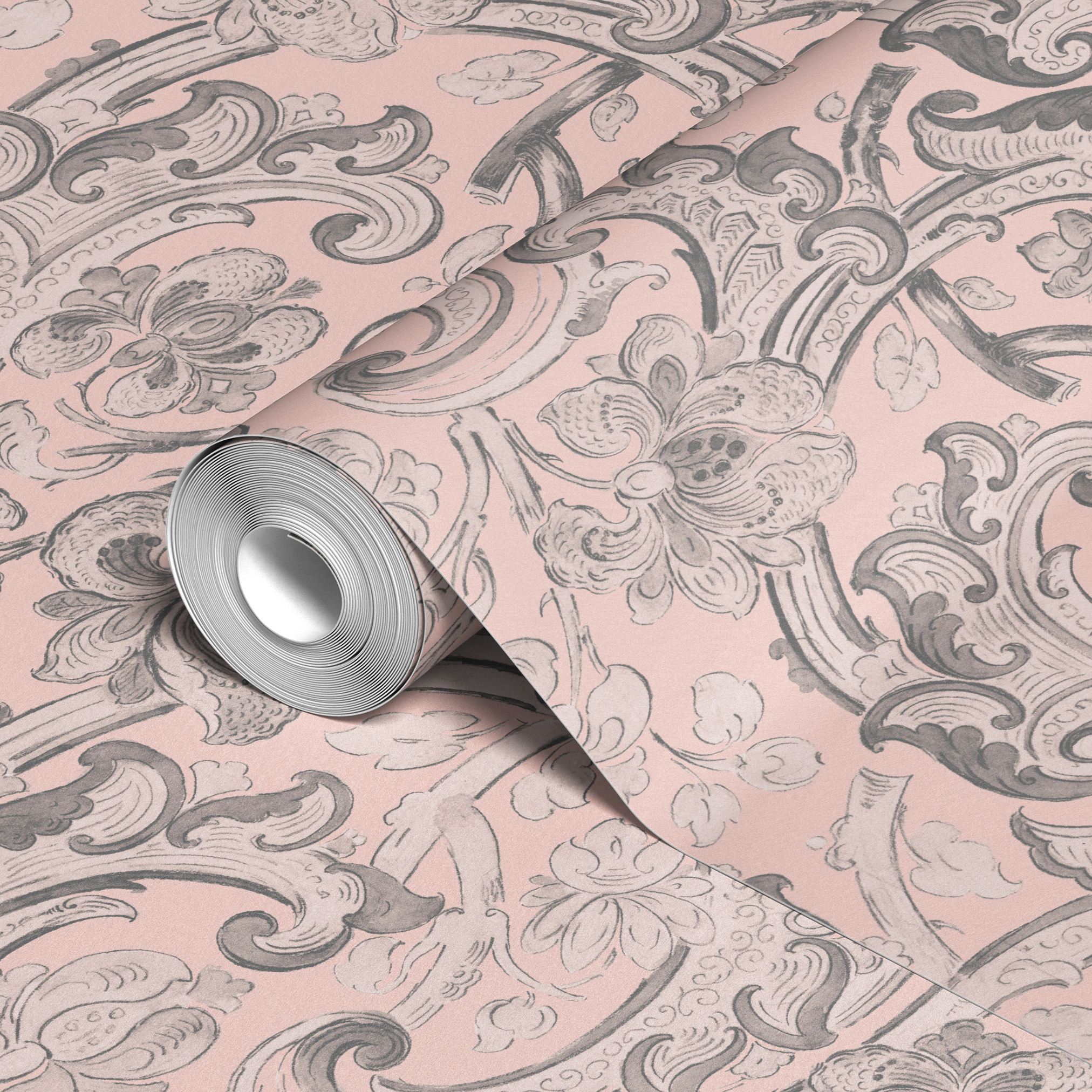  wallpaper roll closeup mockup