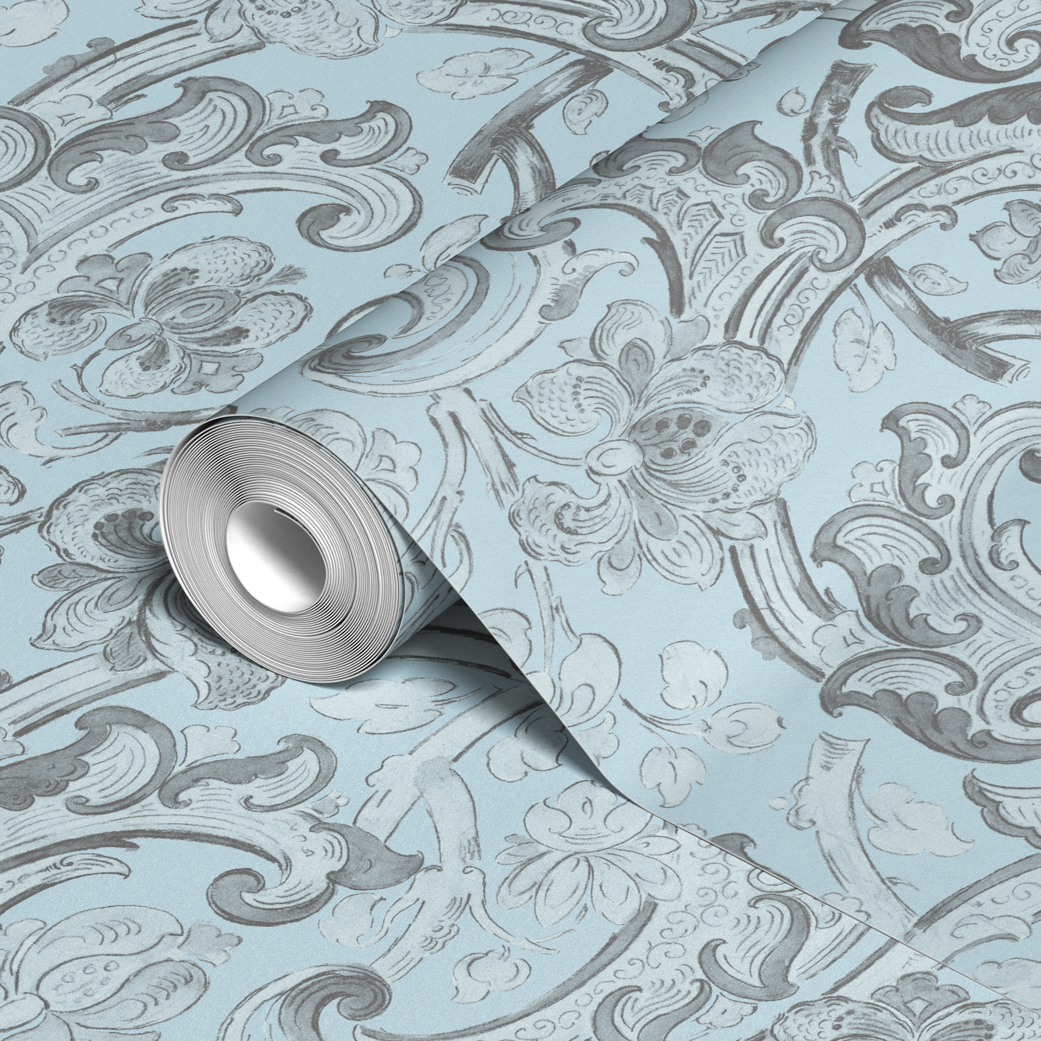  wallpaper roll closeup mockup