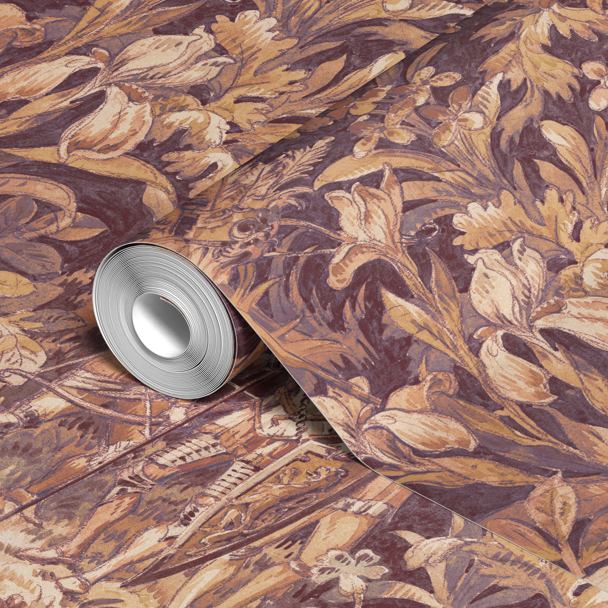  wallpaper roll closeup mockup