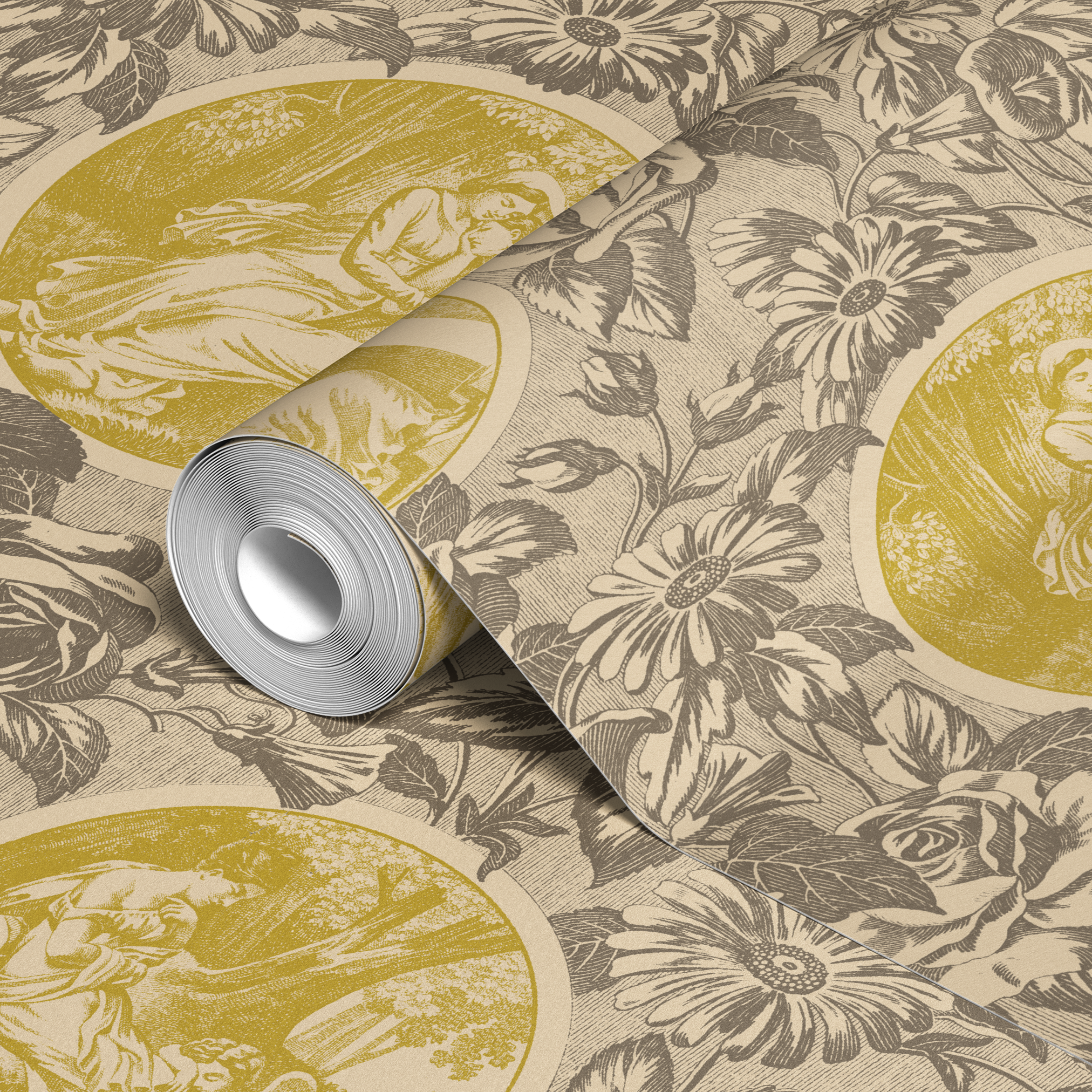  wallpaper roll closeup mockup