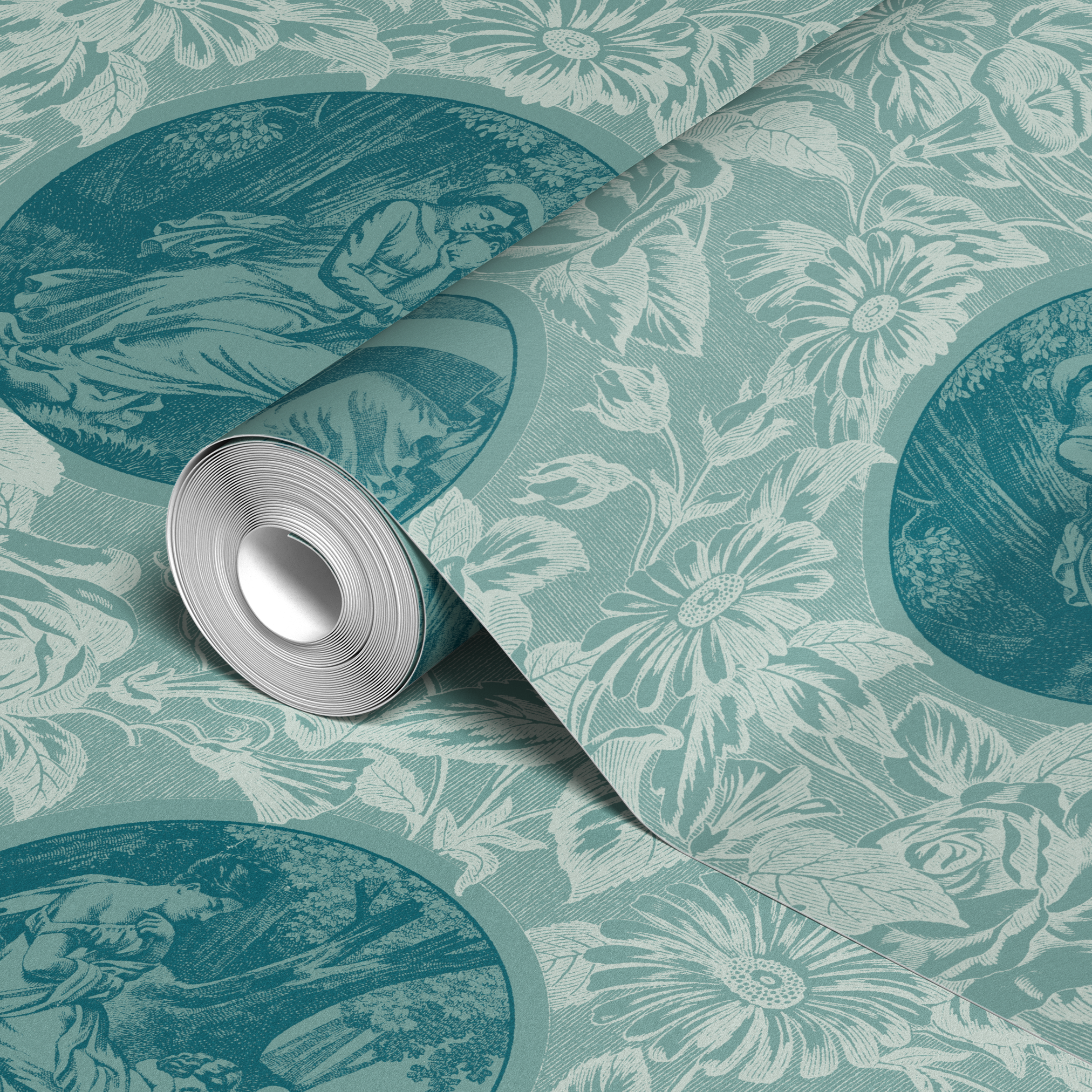  wallpaper roll closeup mockup