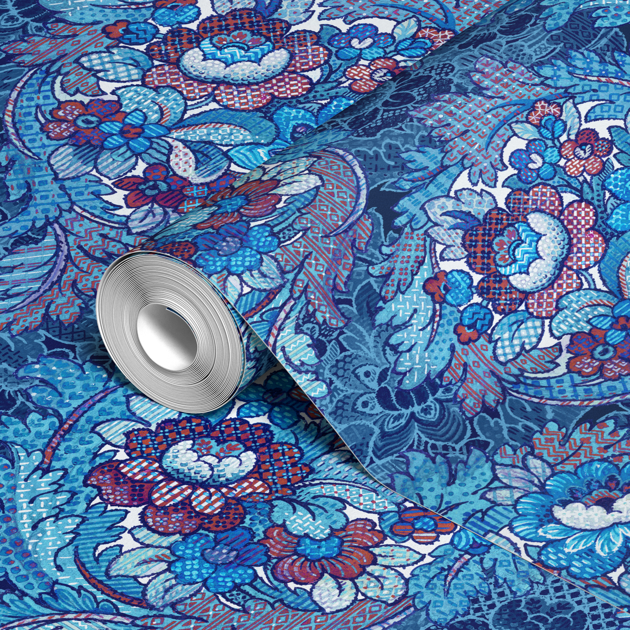  wallpaper roll closeup mockup