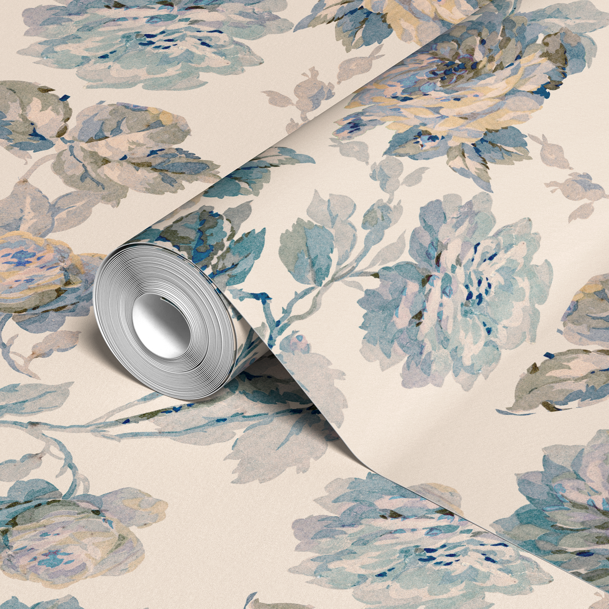  wallpaper roll closeup mockup