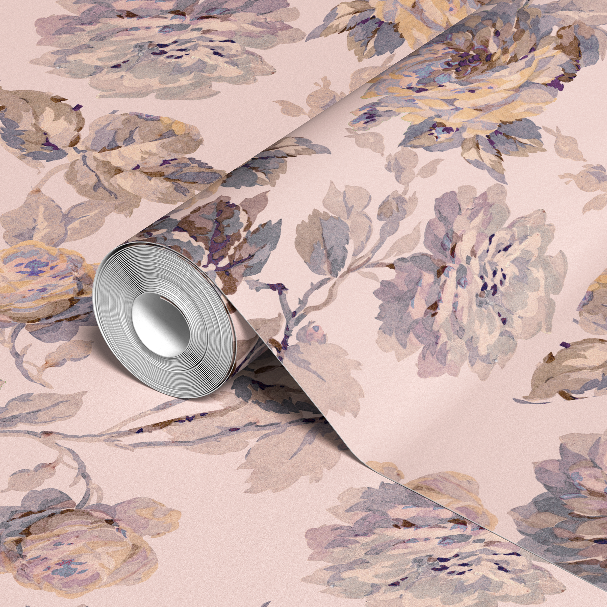  wallpaper roll closeup mockup