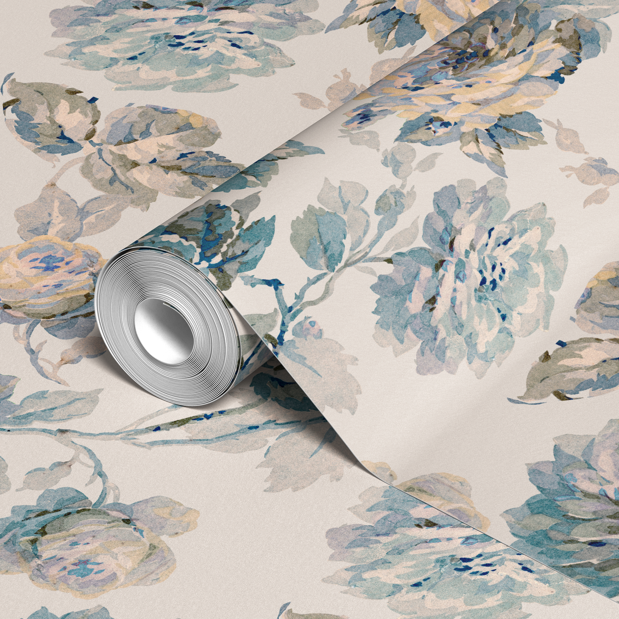  wallpaper roll closeup mockup