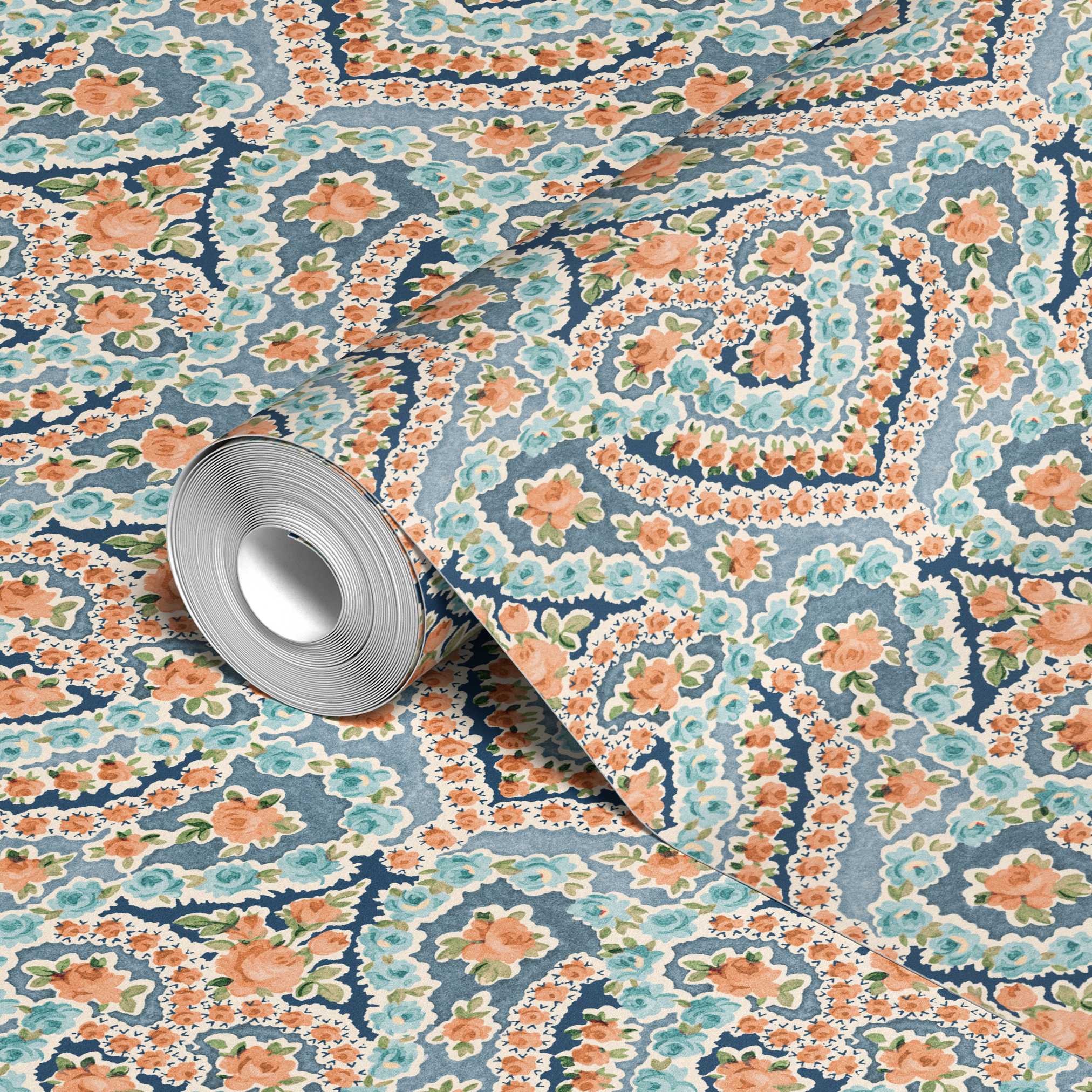  wallpaper roll closeup mockup