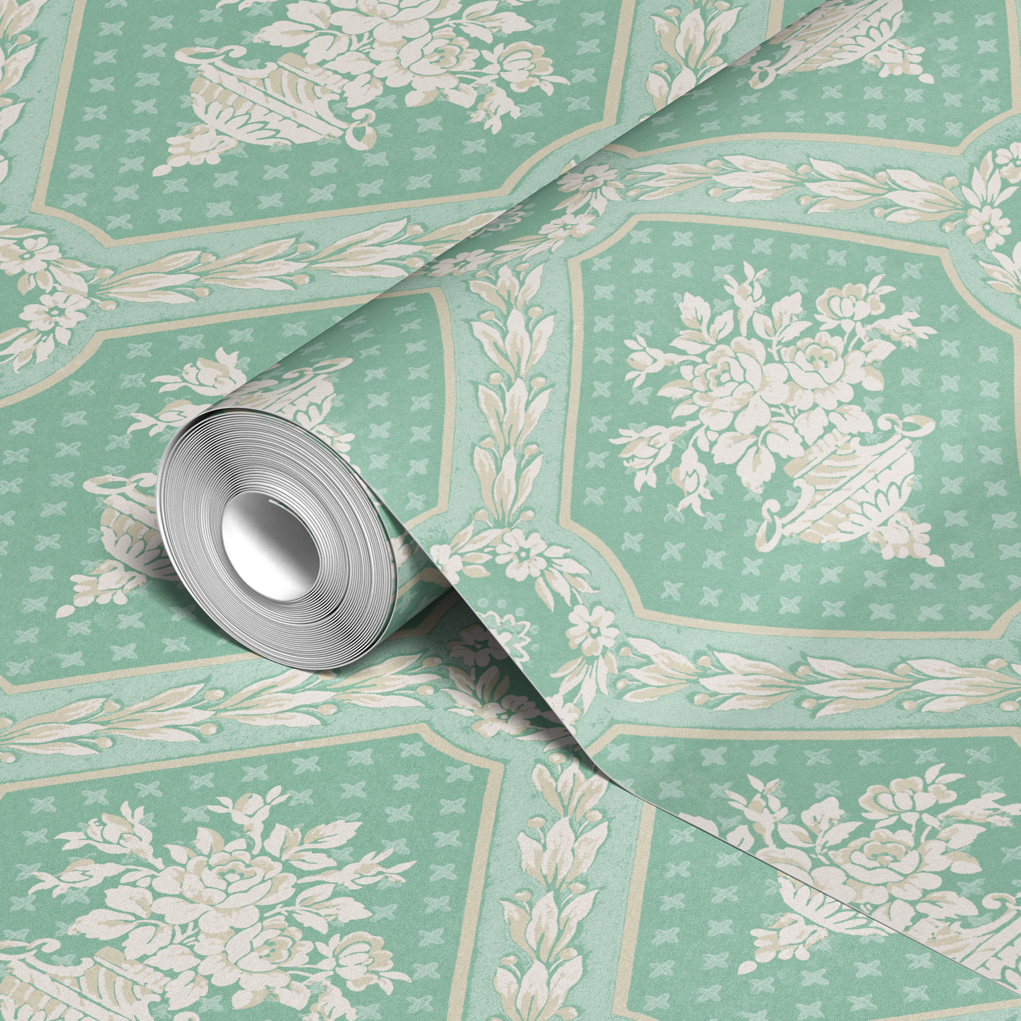  wallpaper roll closeup mockup