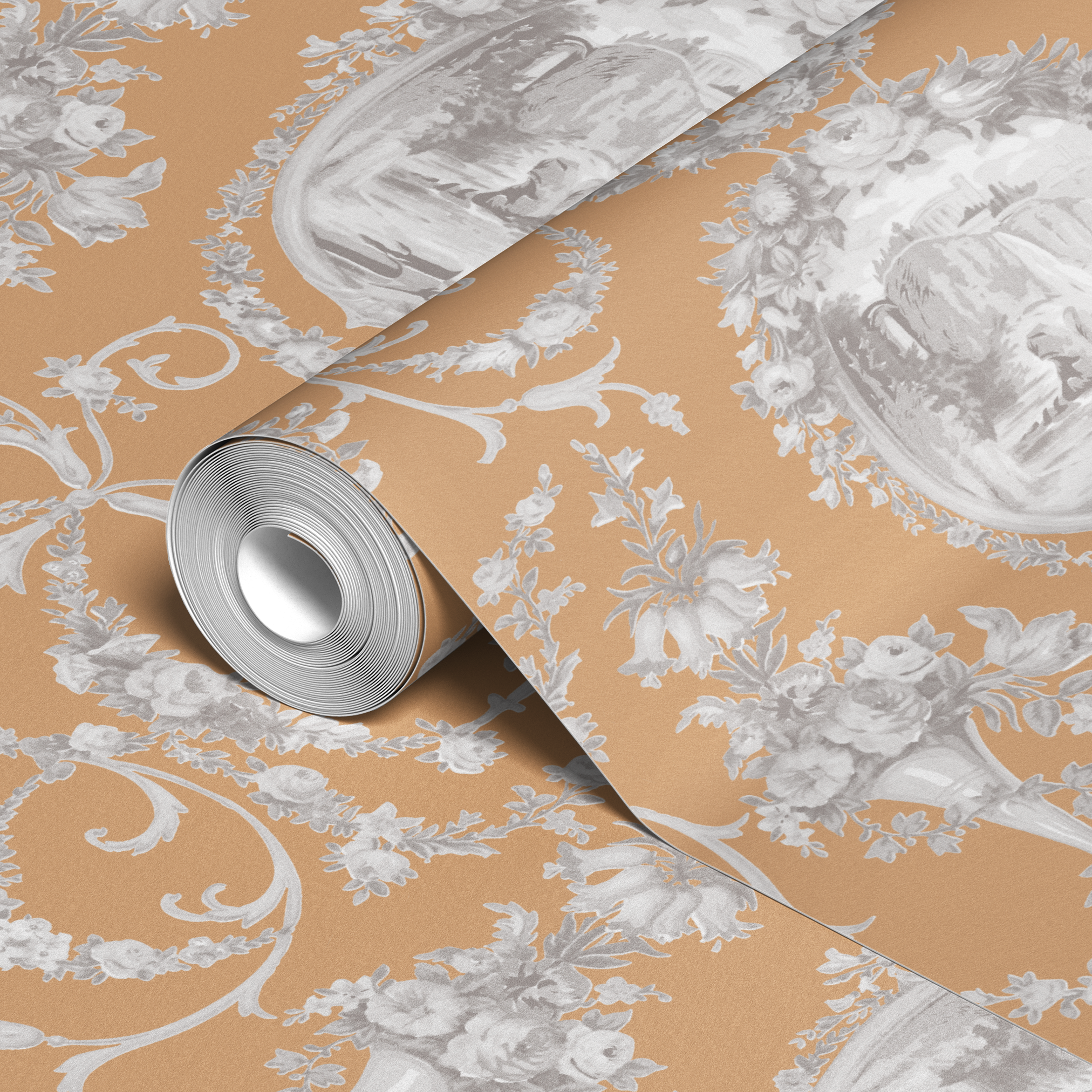  wallpaper roll closeup mockup