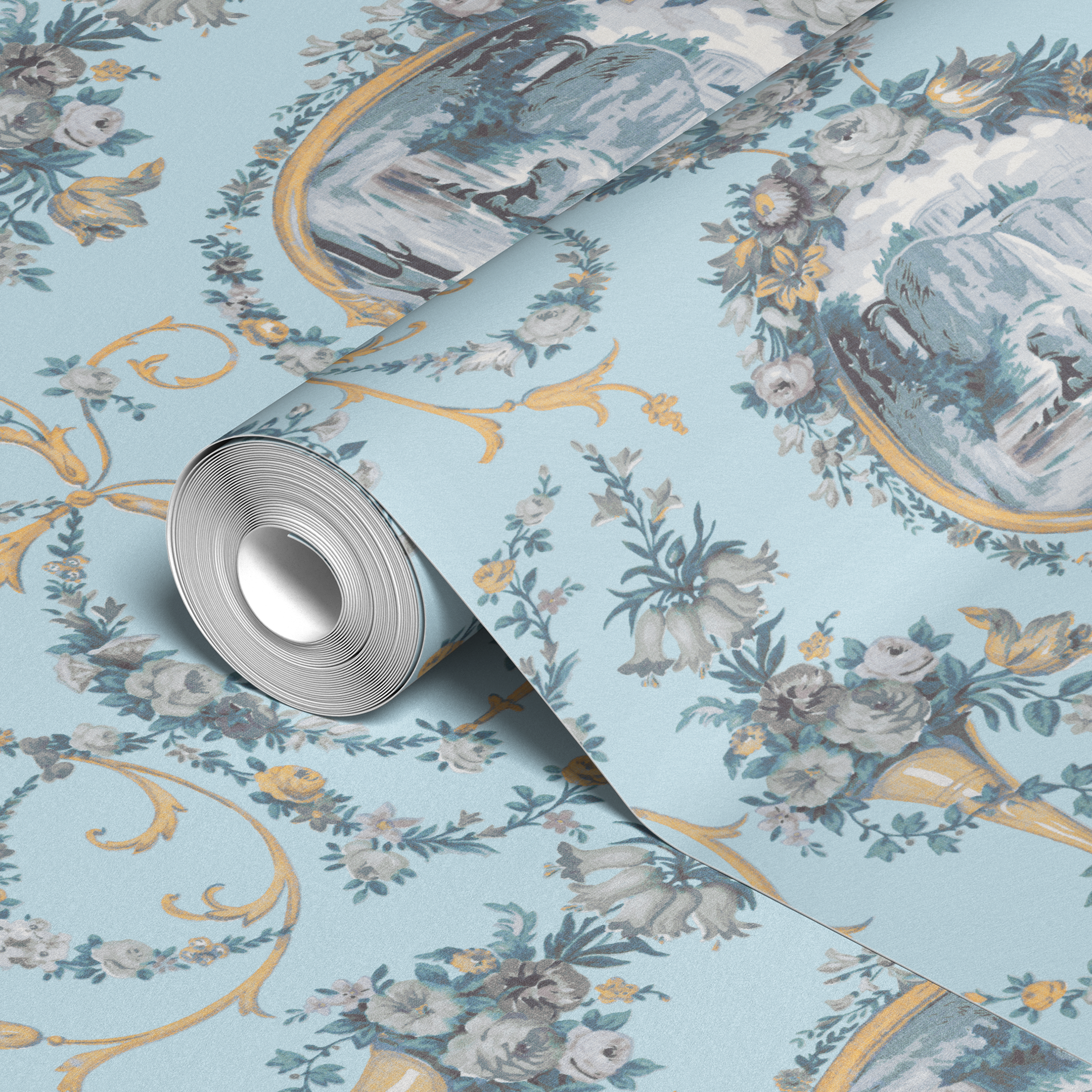  wallpaper roll closeup mockup