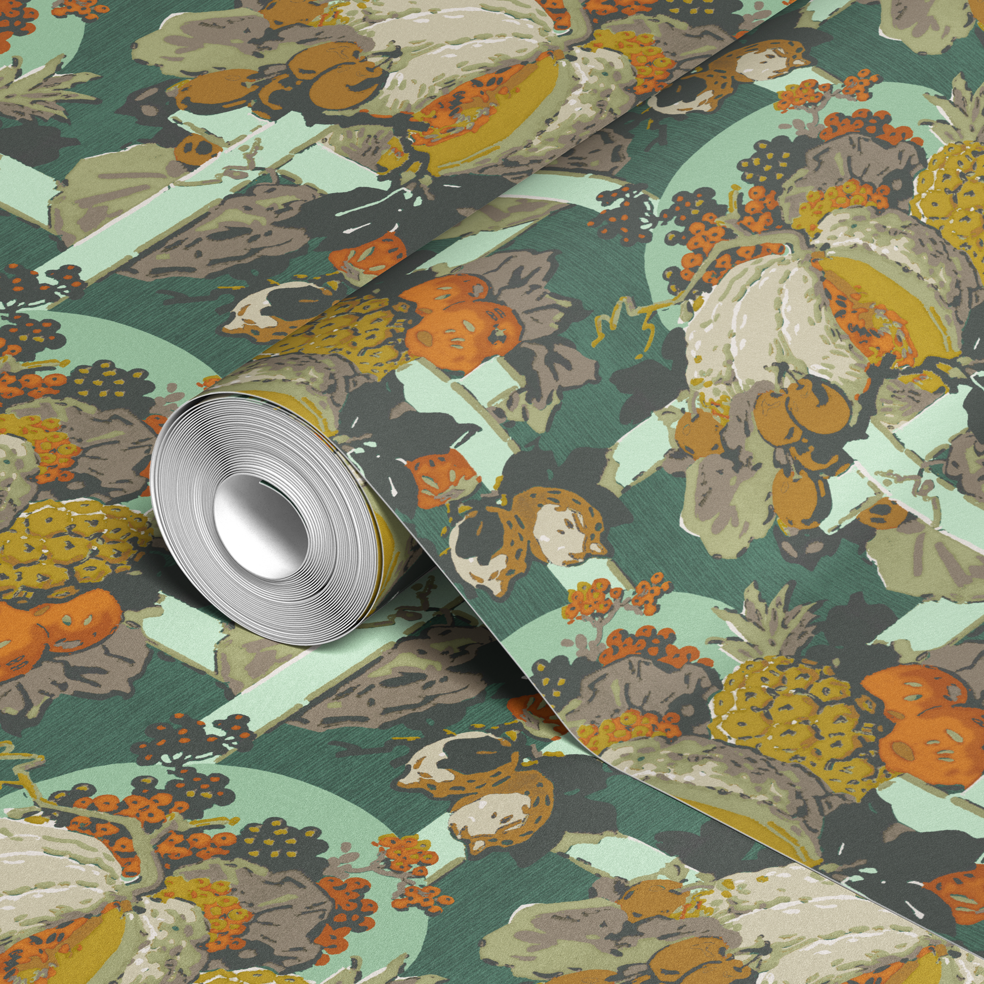  wallpaper roll closeup mockup