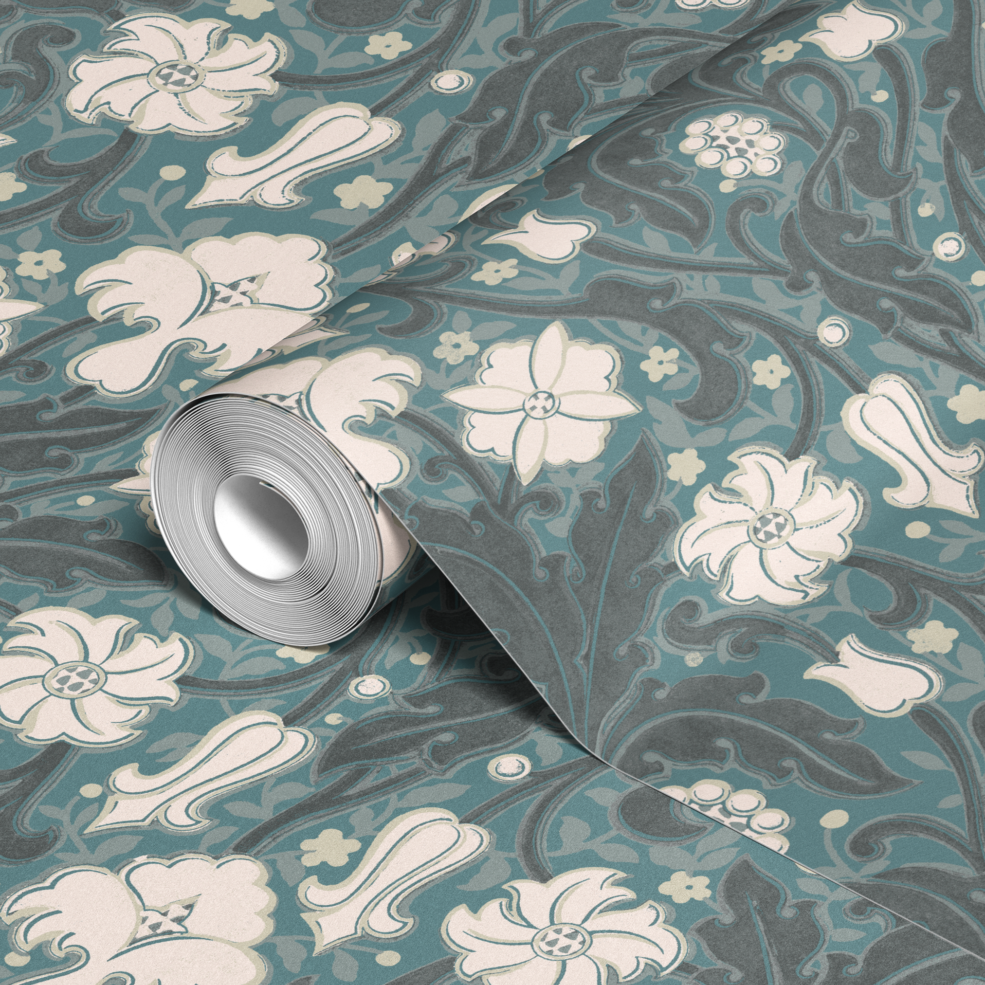  wallpaper roll closeup mockup