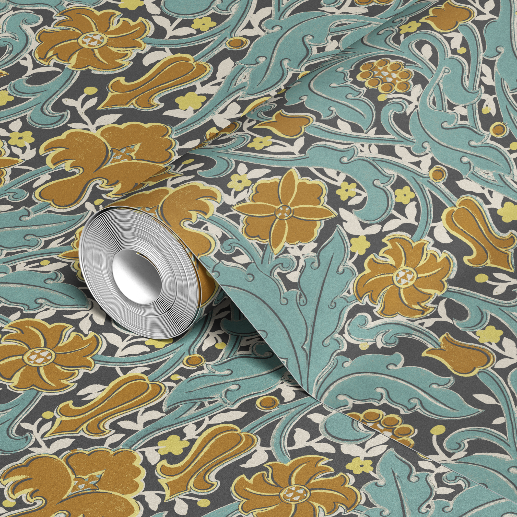  wallpaper roll closeup mockup