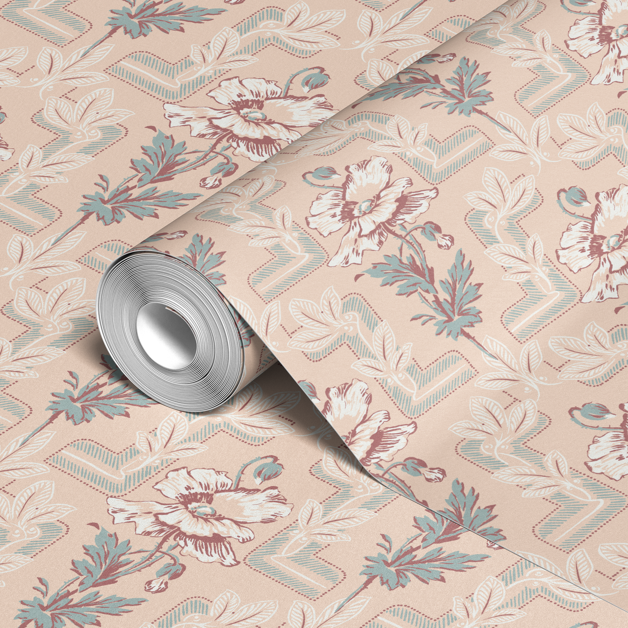  wallpaper roll closeup mockup