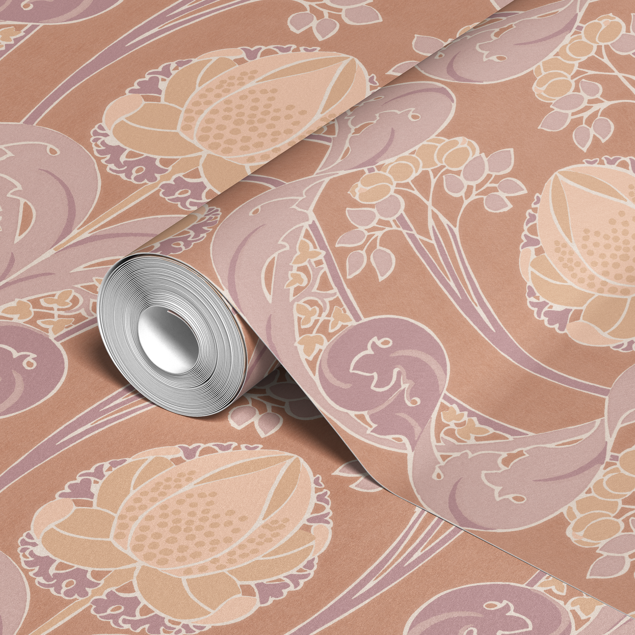 wallpaper roll closeup mockup