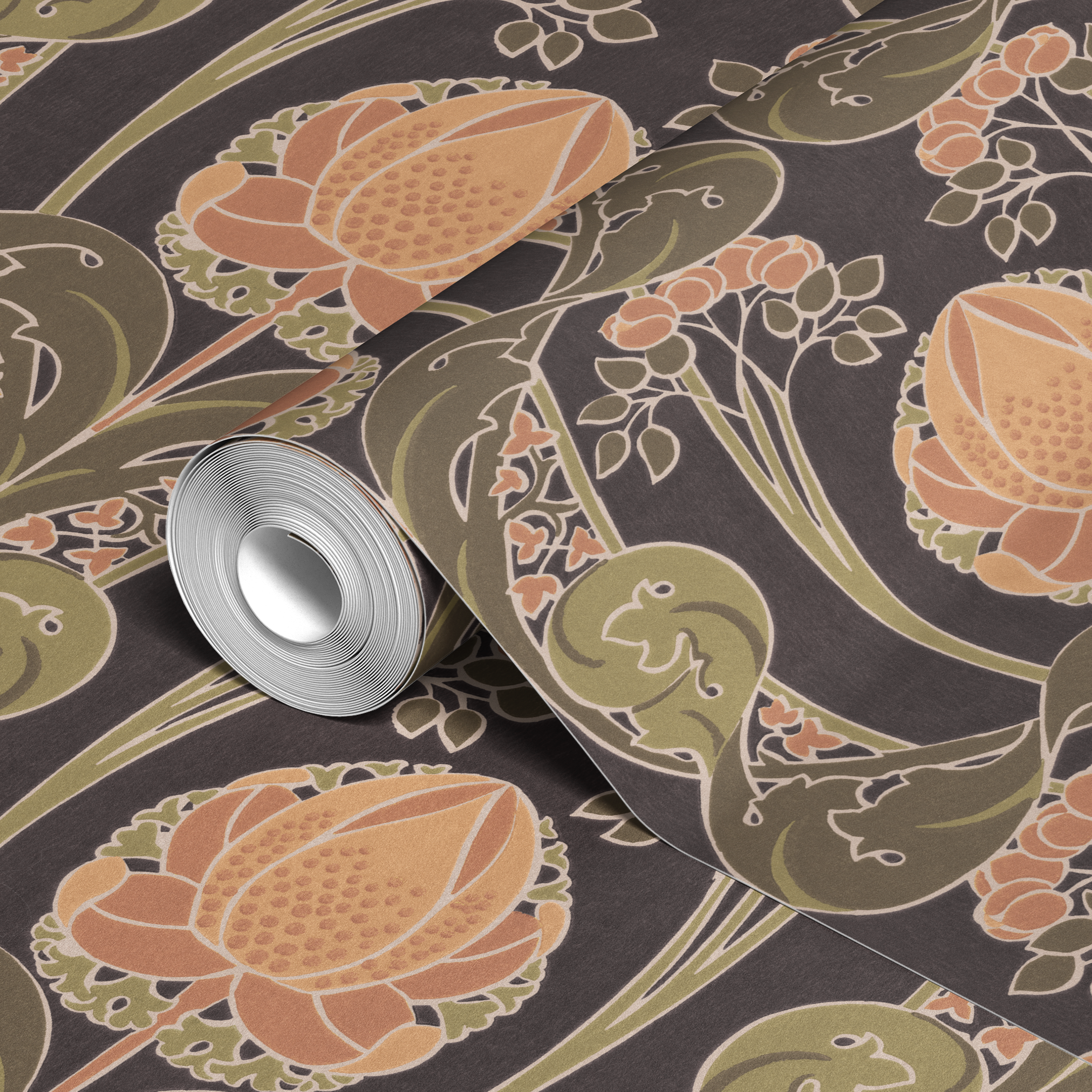  wallpaper roll closeup mockup