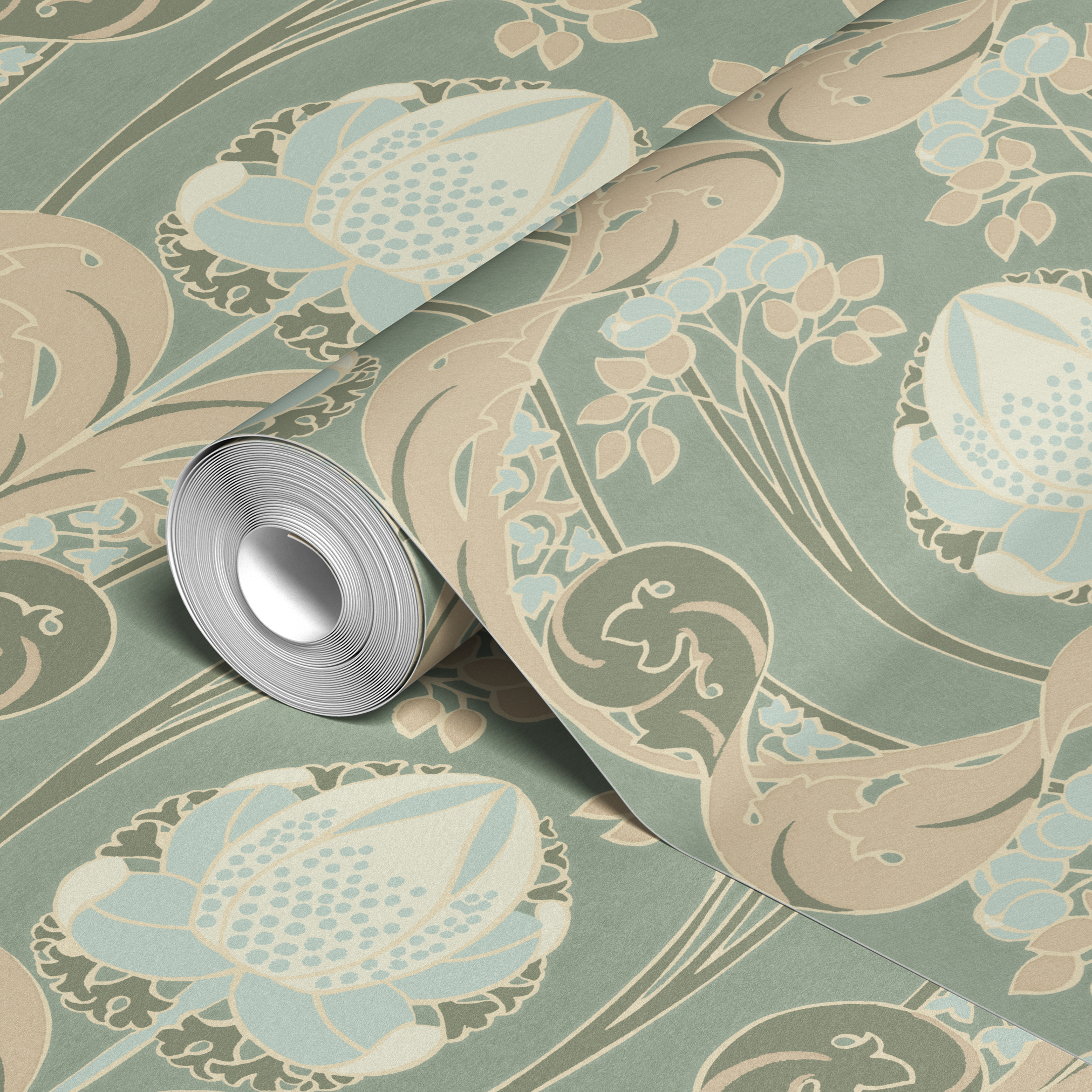  wallpaper roll closeup mockup