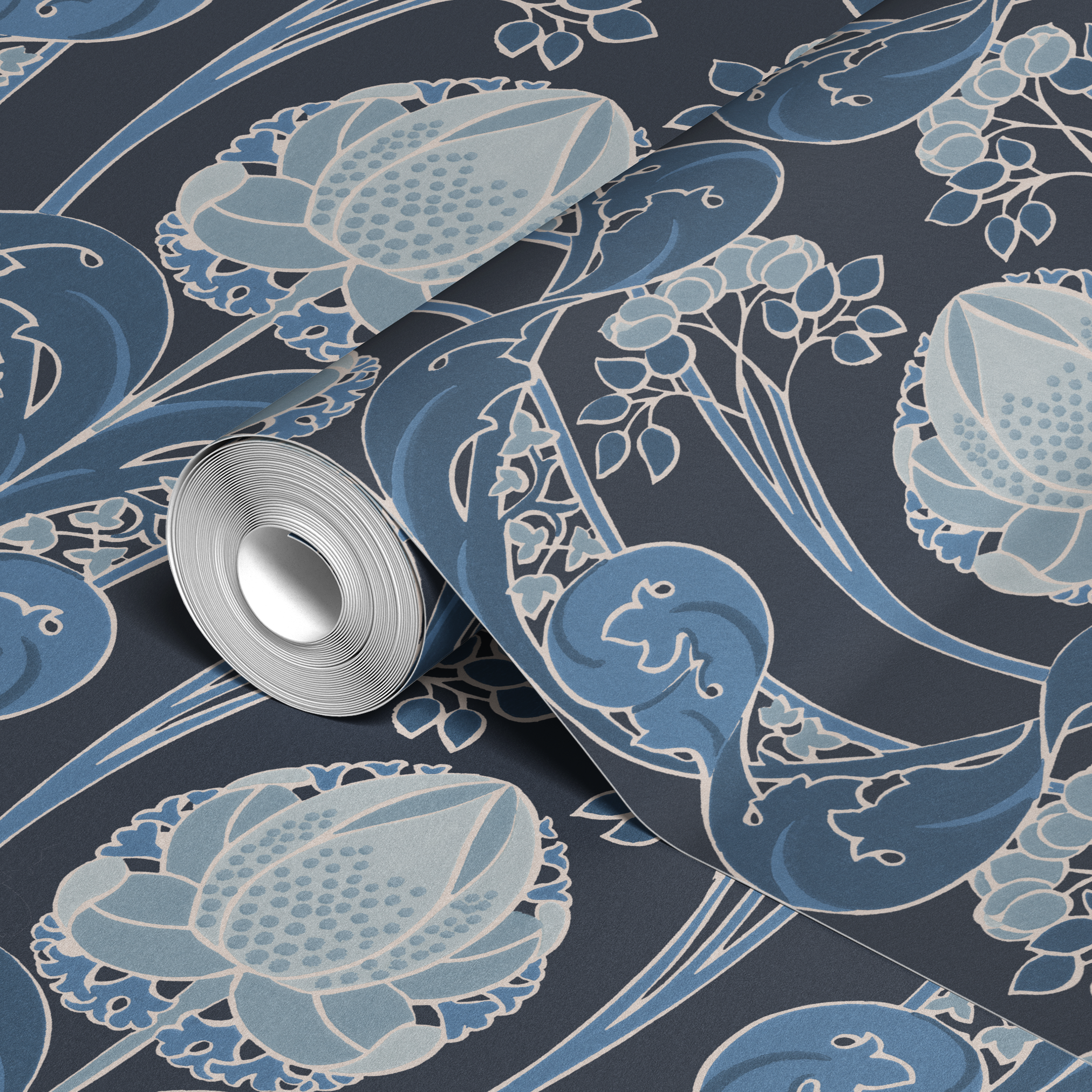  wallpaper roll closeup mockup