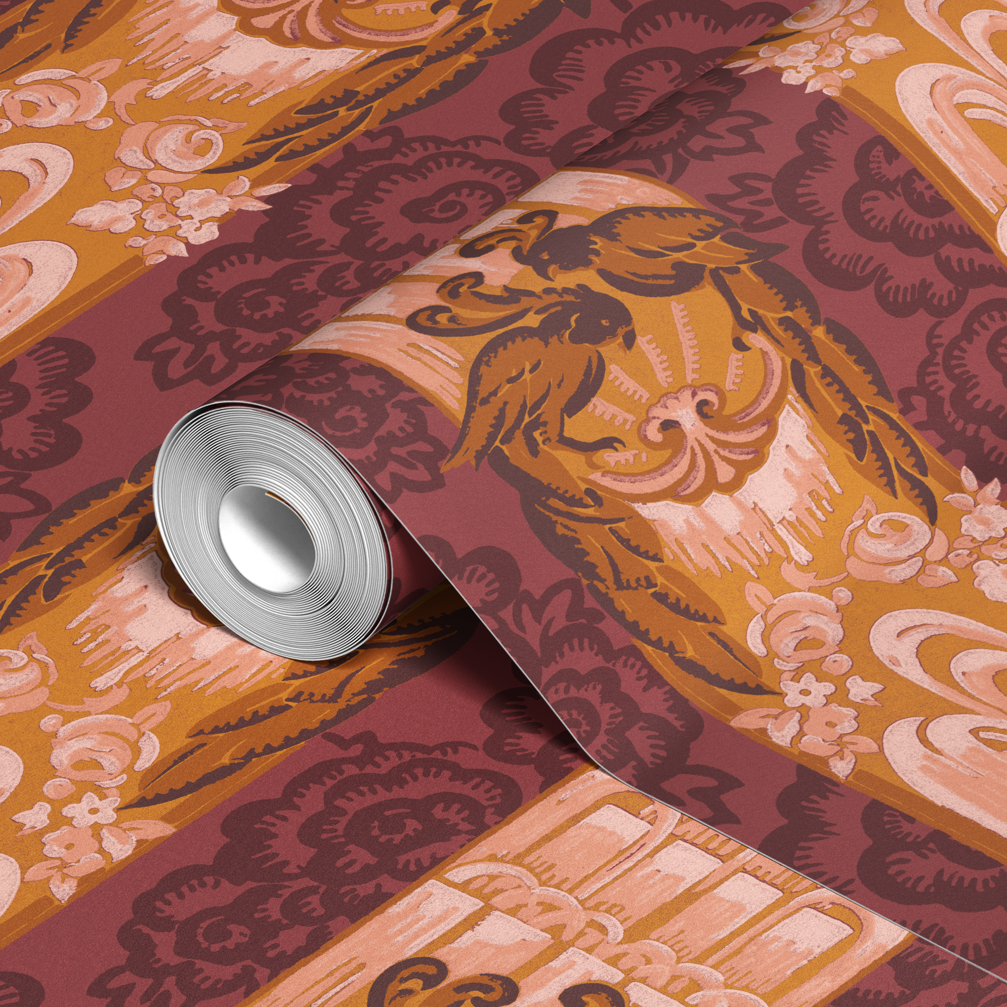  wallpaper roll closeup mockup