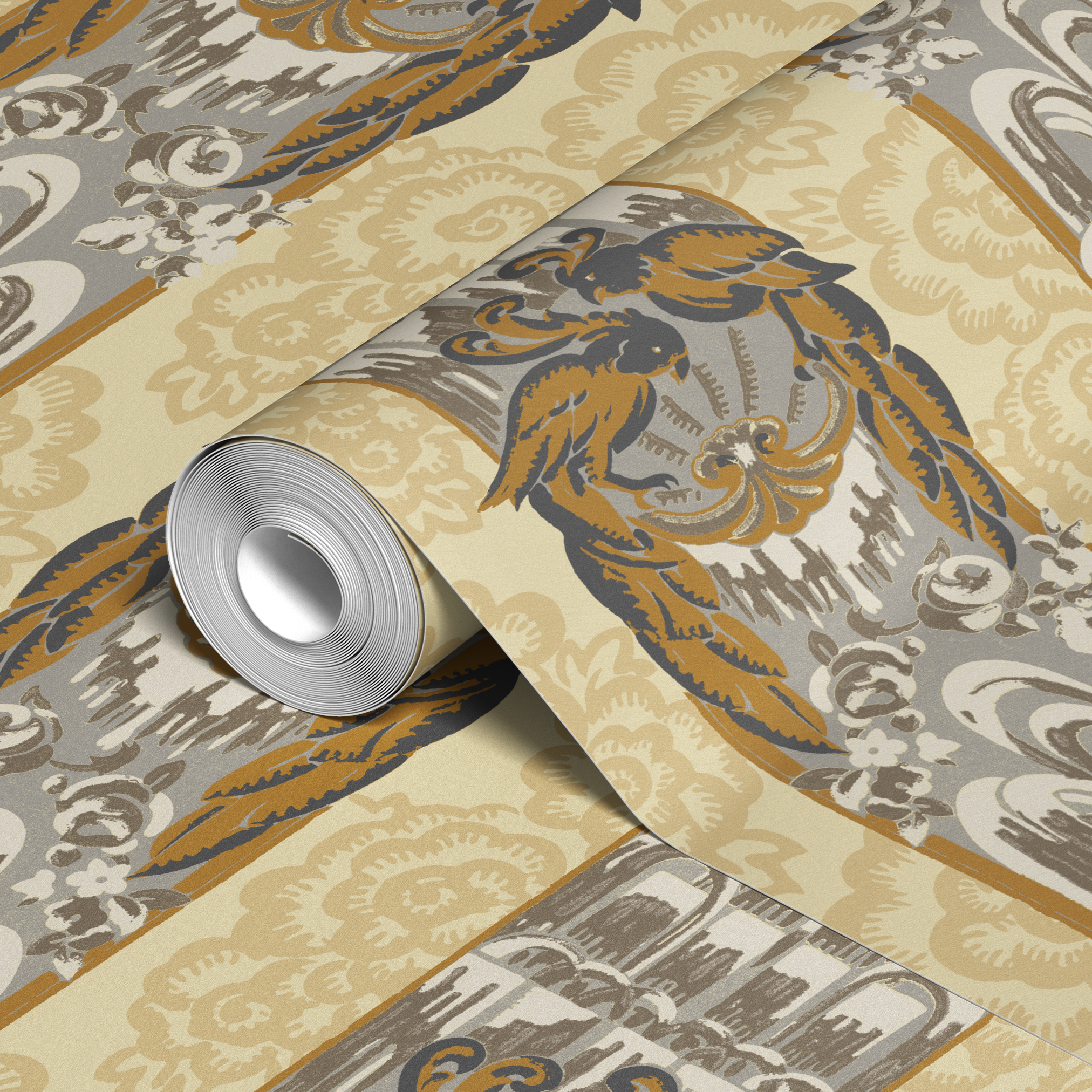  wallpaper roll closeup mockup
