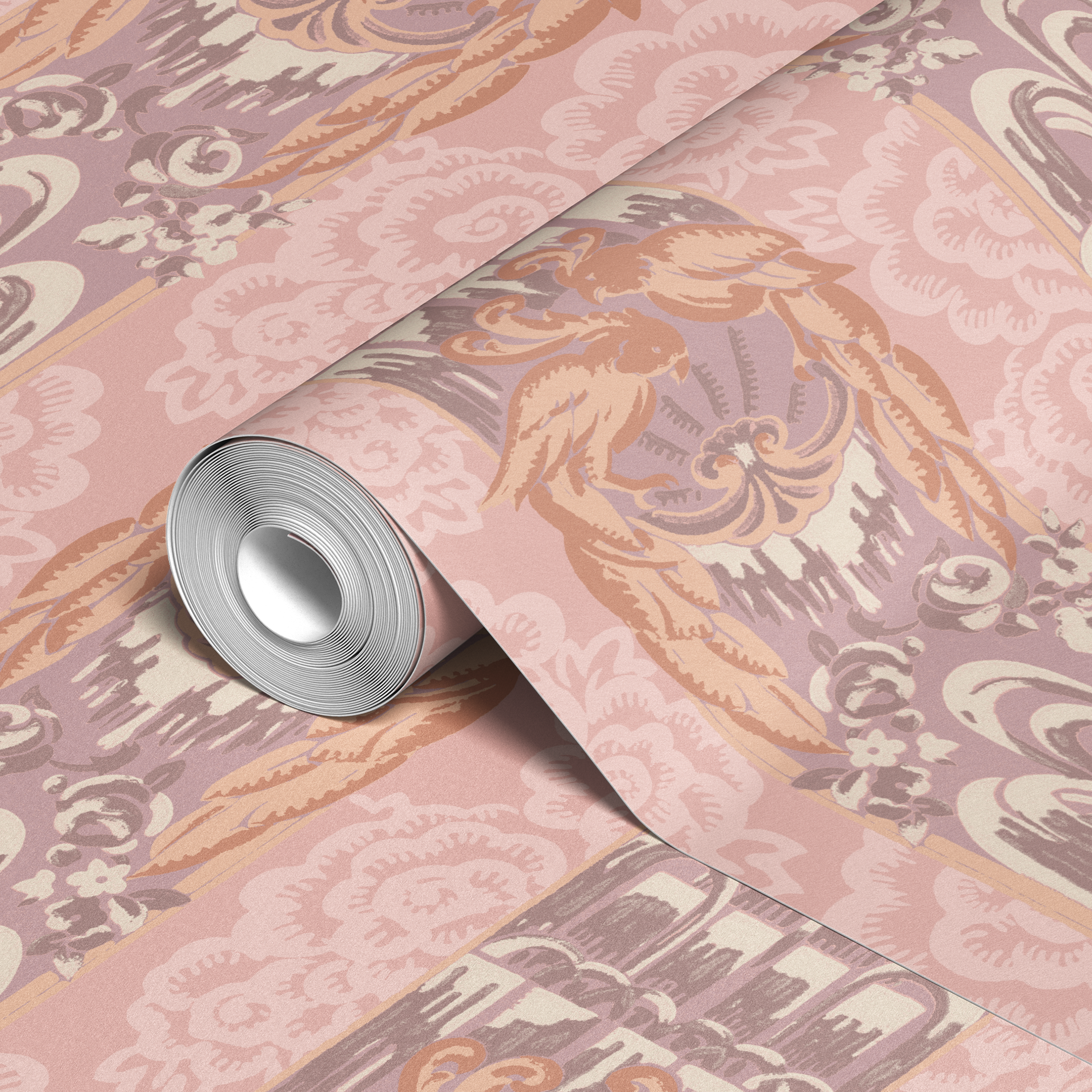  wallpaper roll closeup mockup