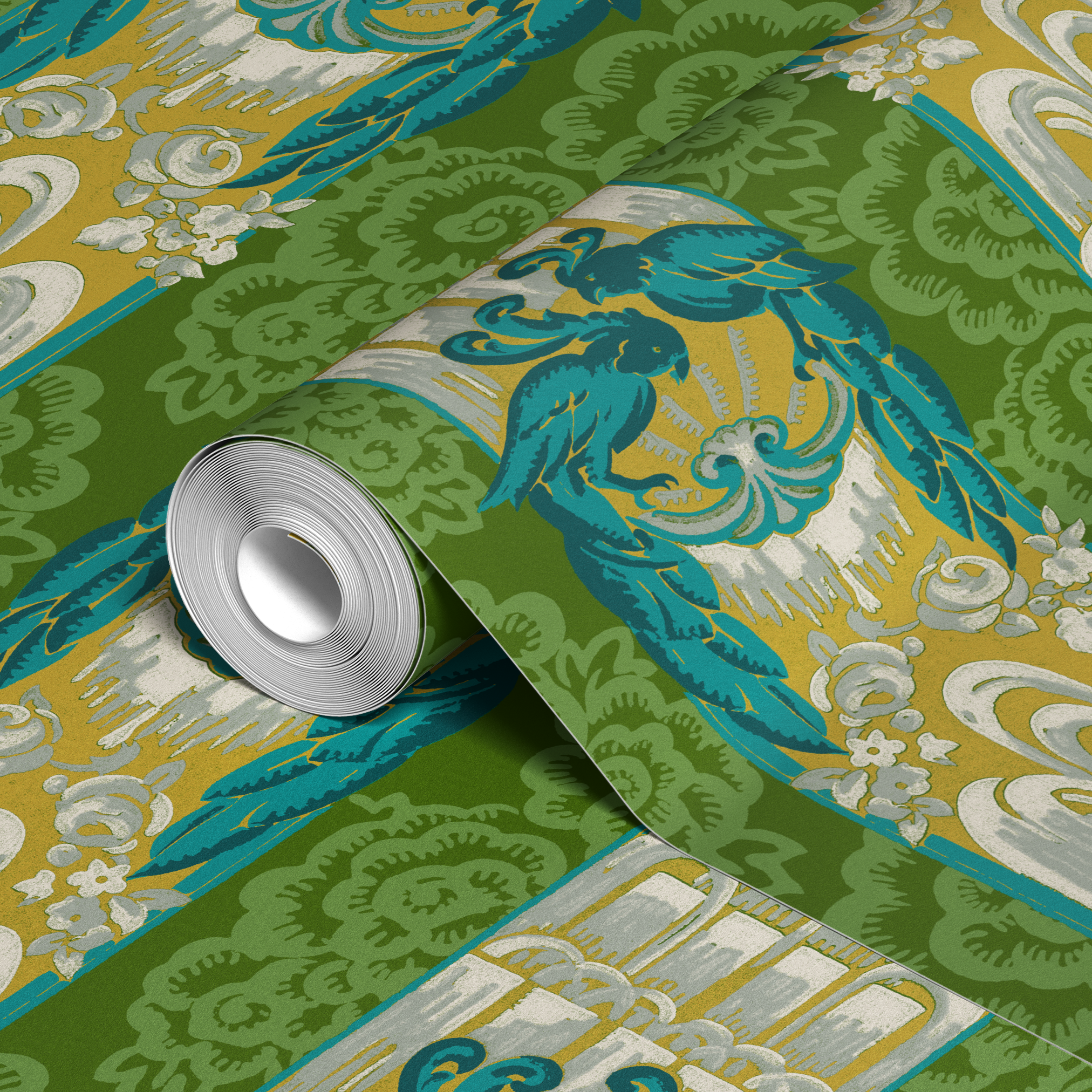  wallpaper roll closeup mockup