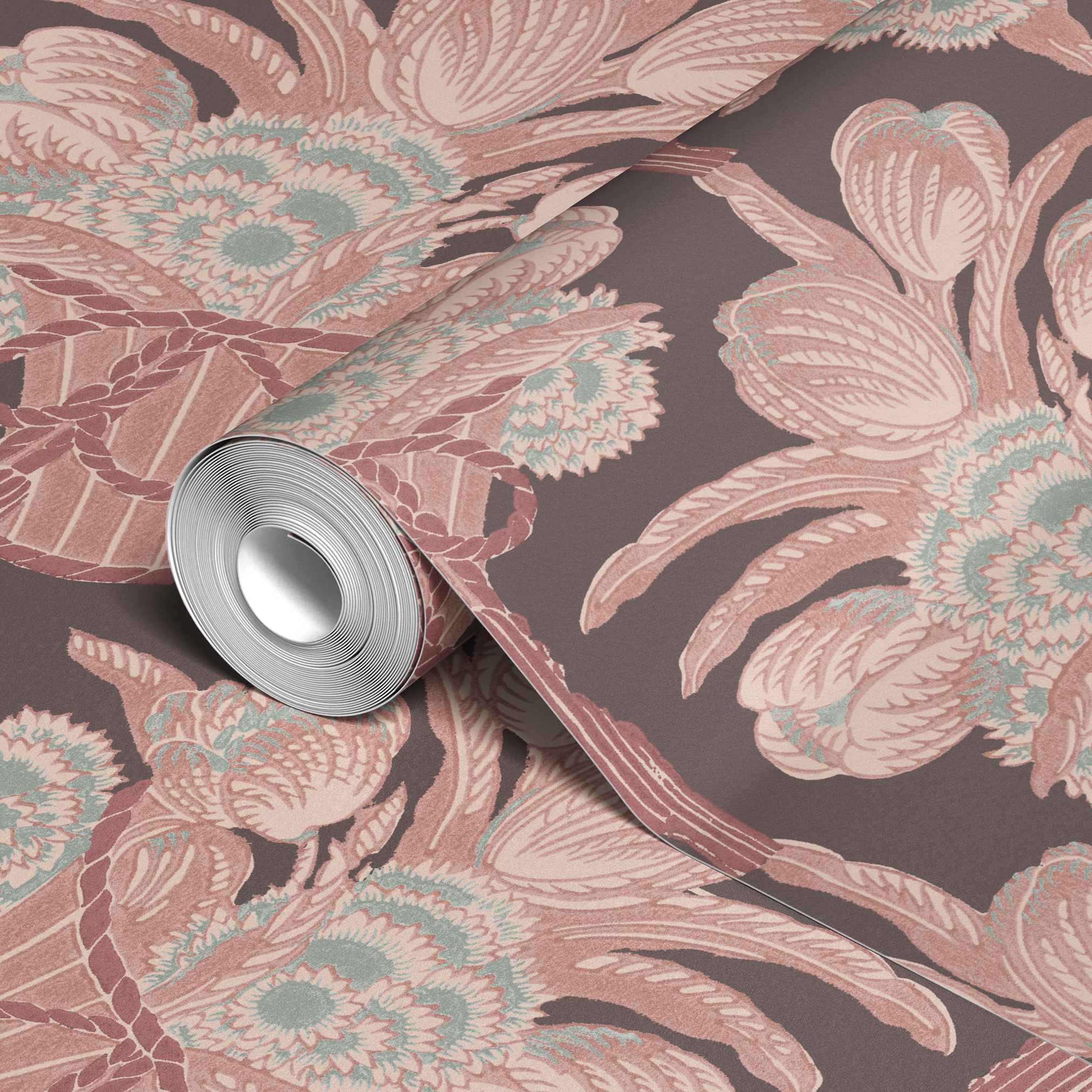  wallpaper roll closeup mockup