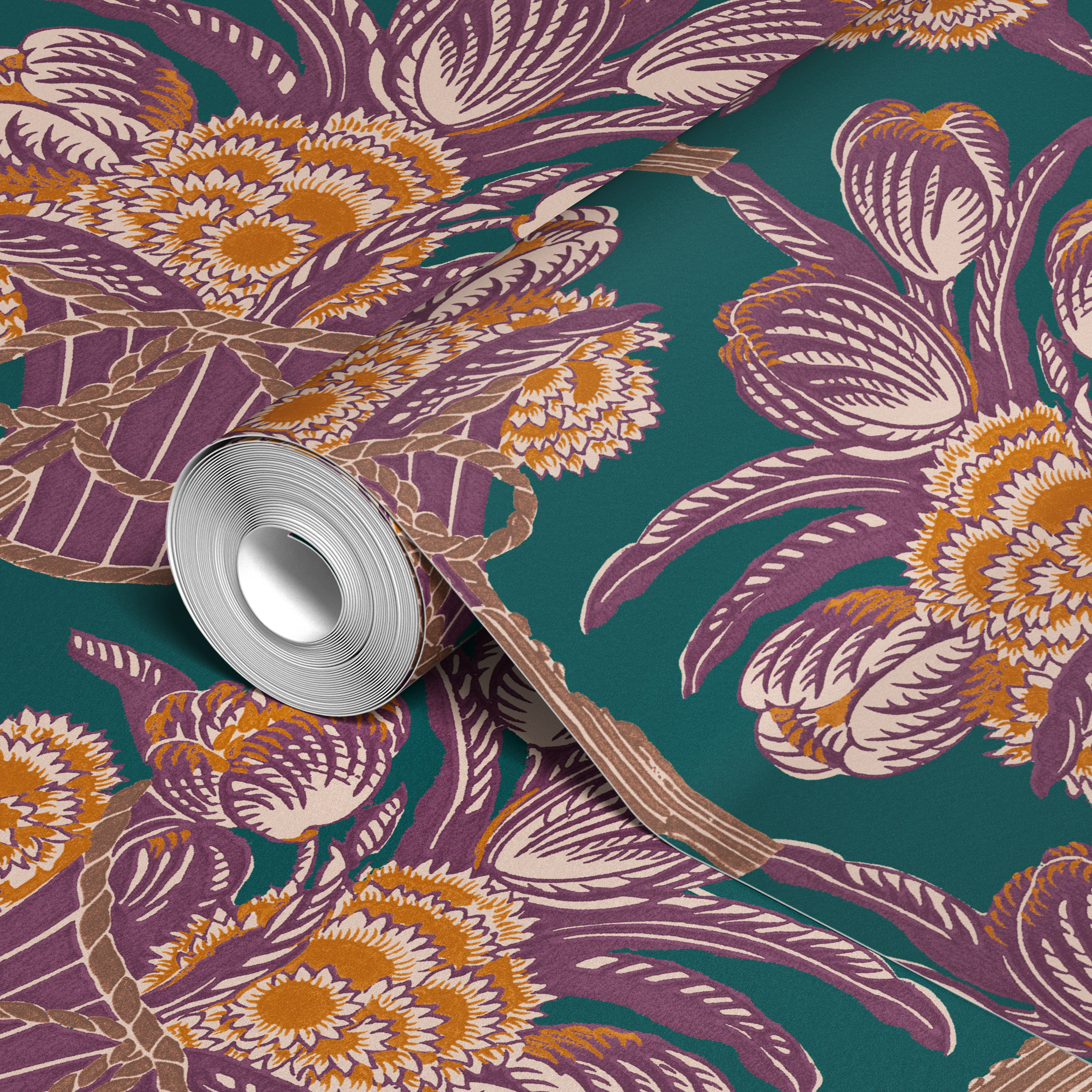  wallpaper roll closeup mockup