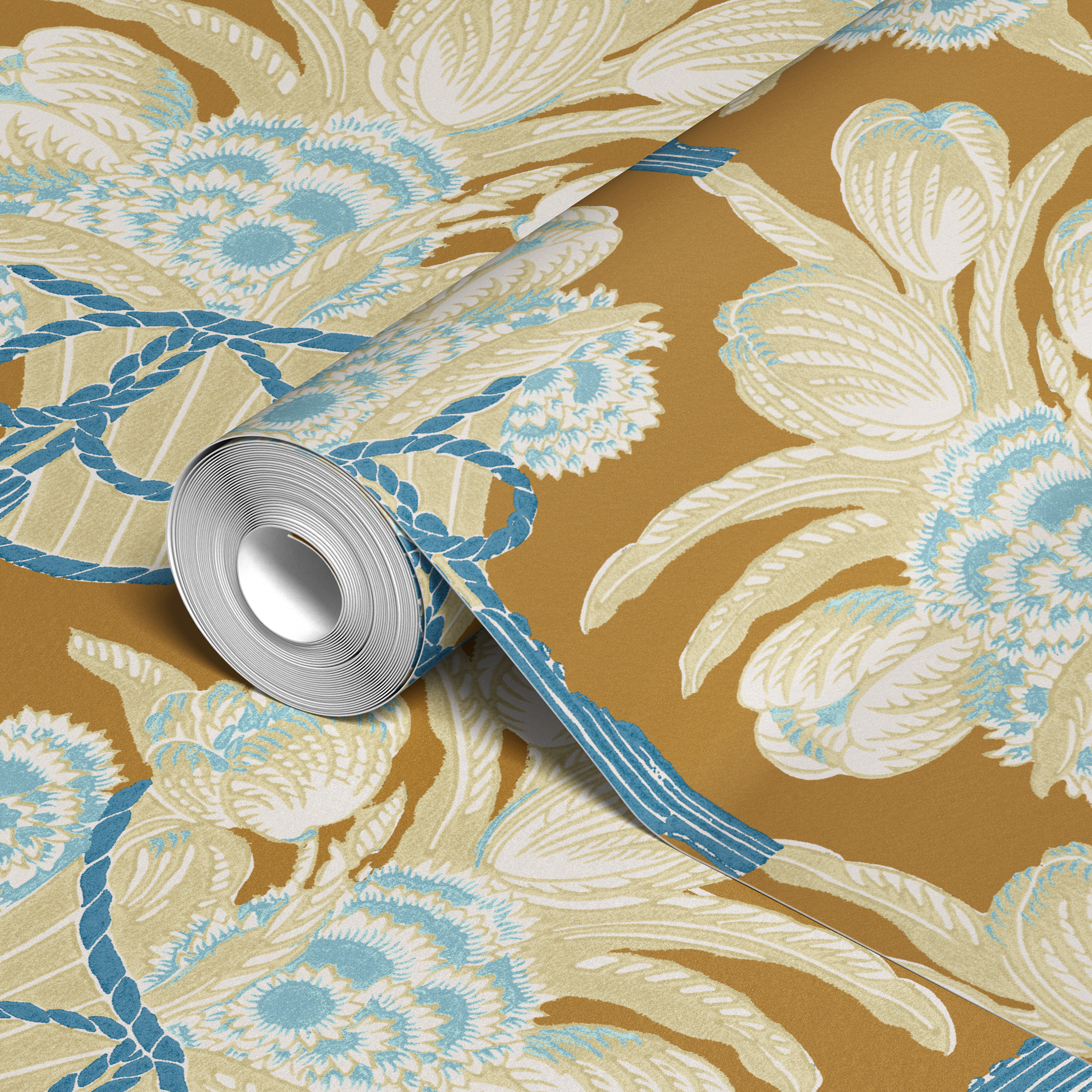  wallpaper roll closeup mockup
