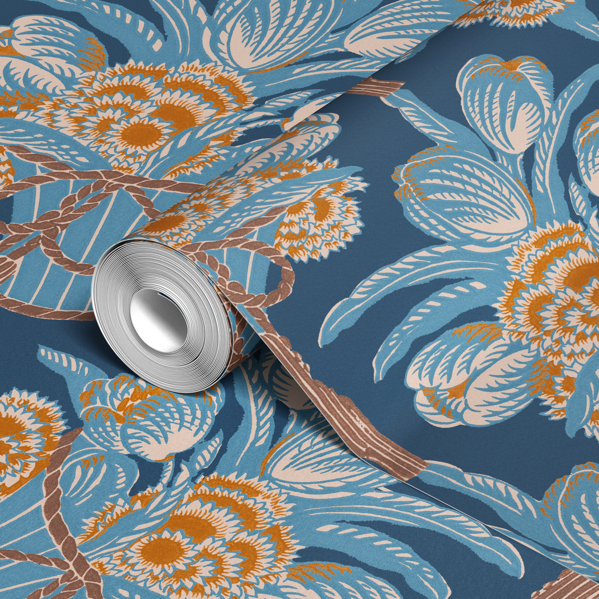  wallpaper roll closeup mockup