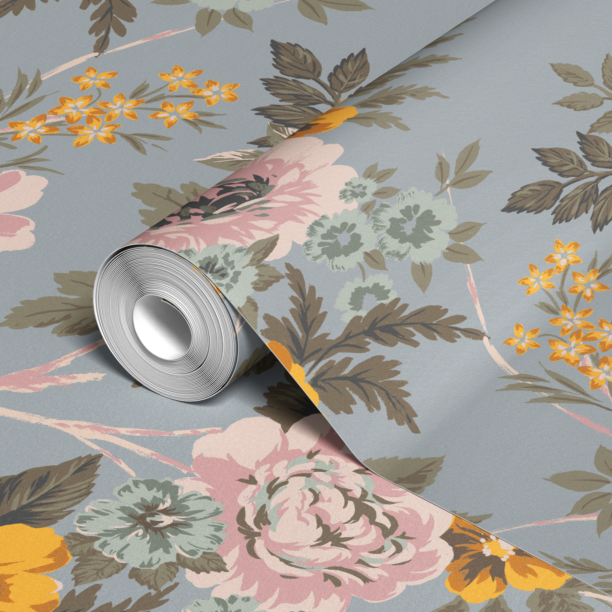  wallpaper roll closeup mockup