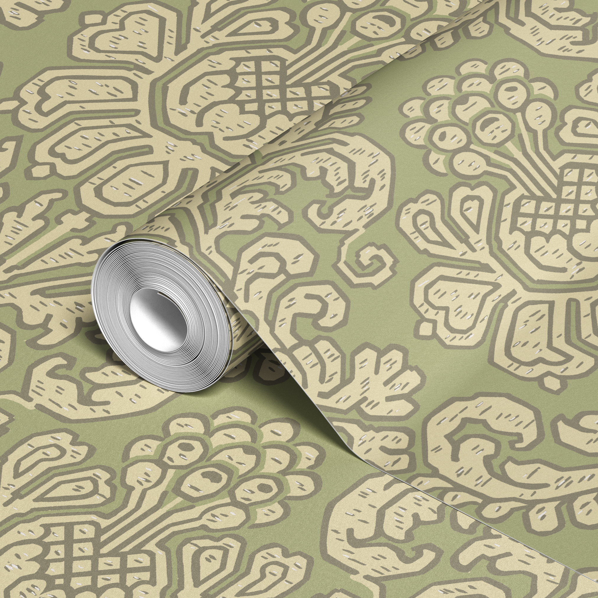  wallpaper roll closeup mockup