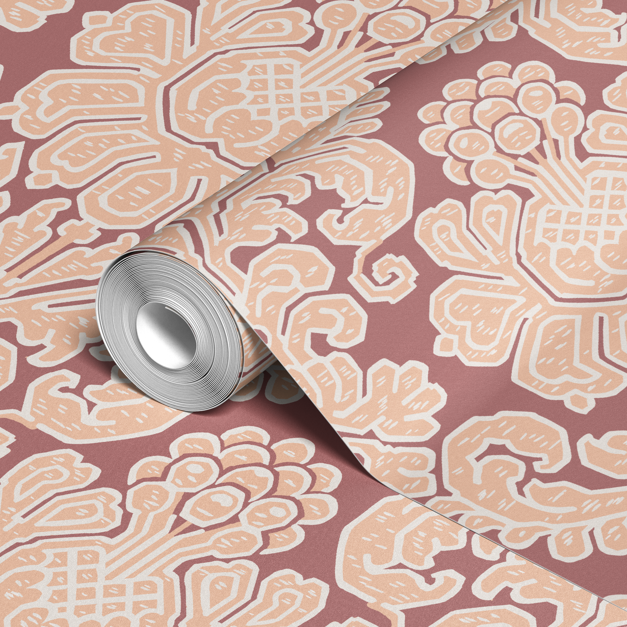  wallpaper roll closeup mockup