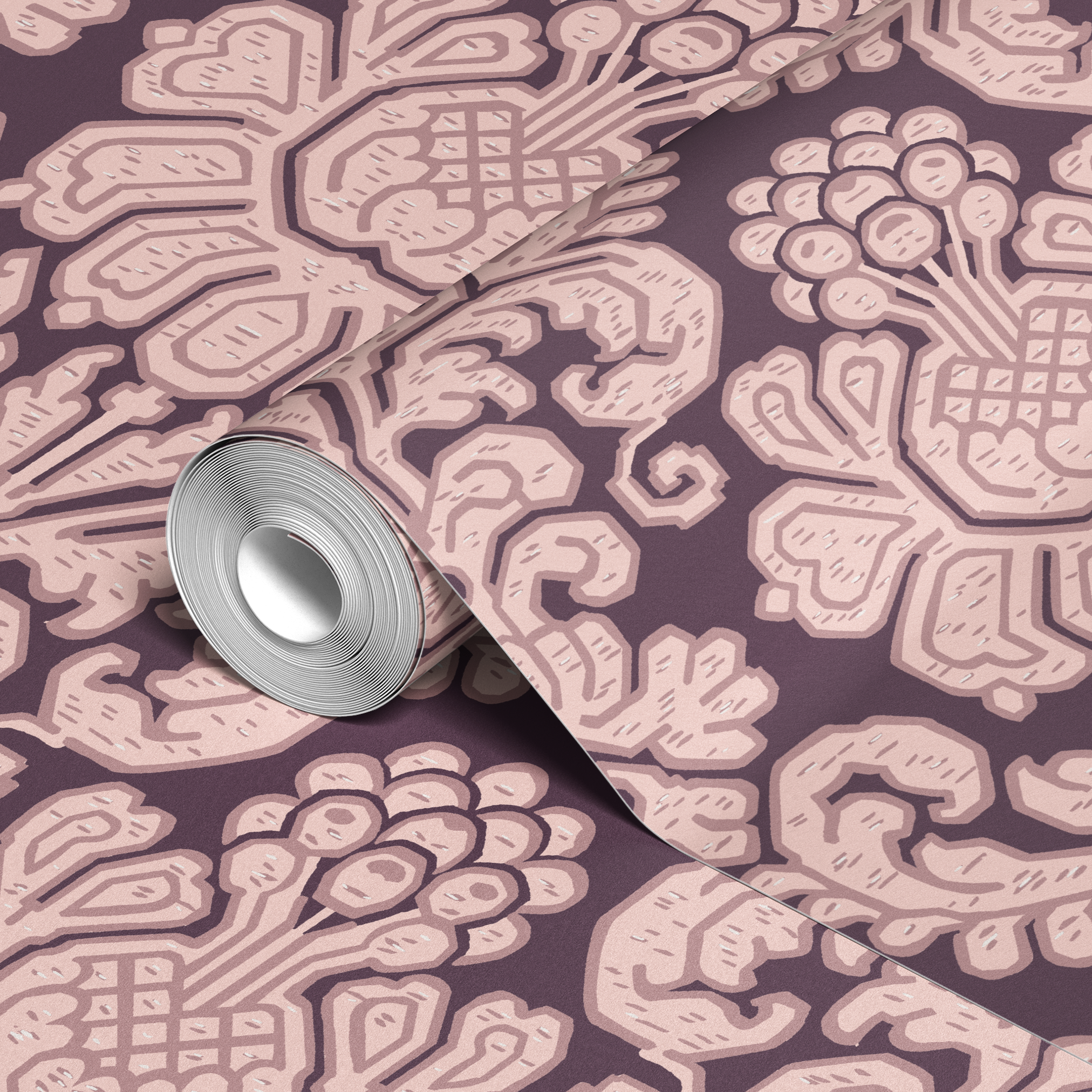  wallpaper roll closeup mockup