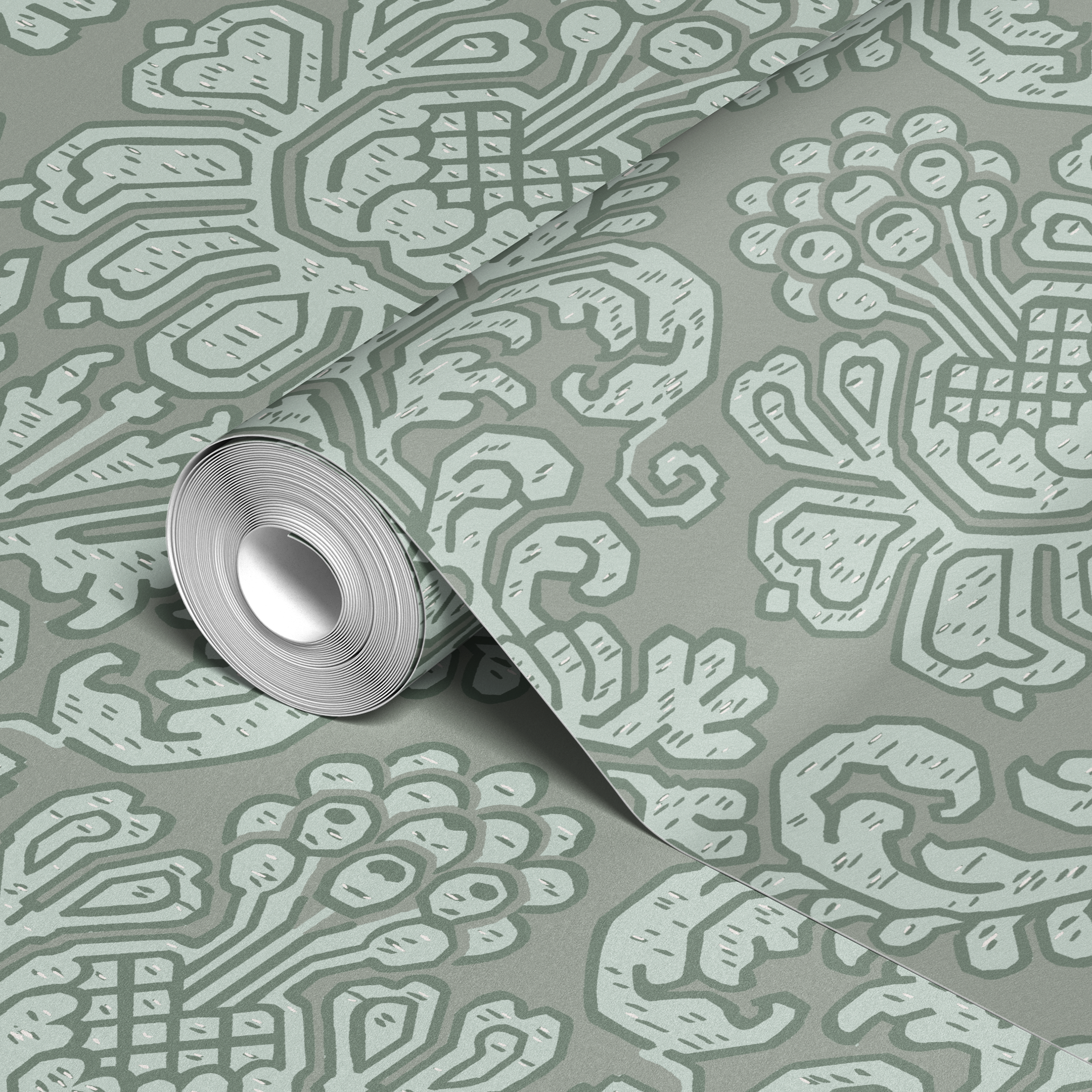  wallpaper roll closeup mockup