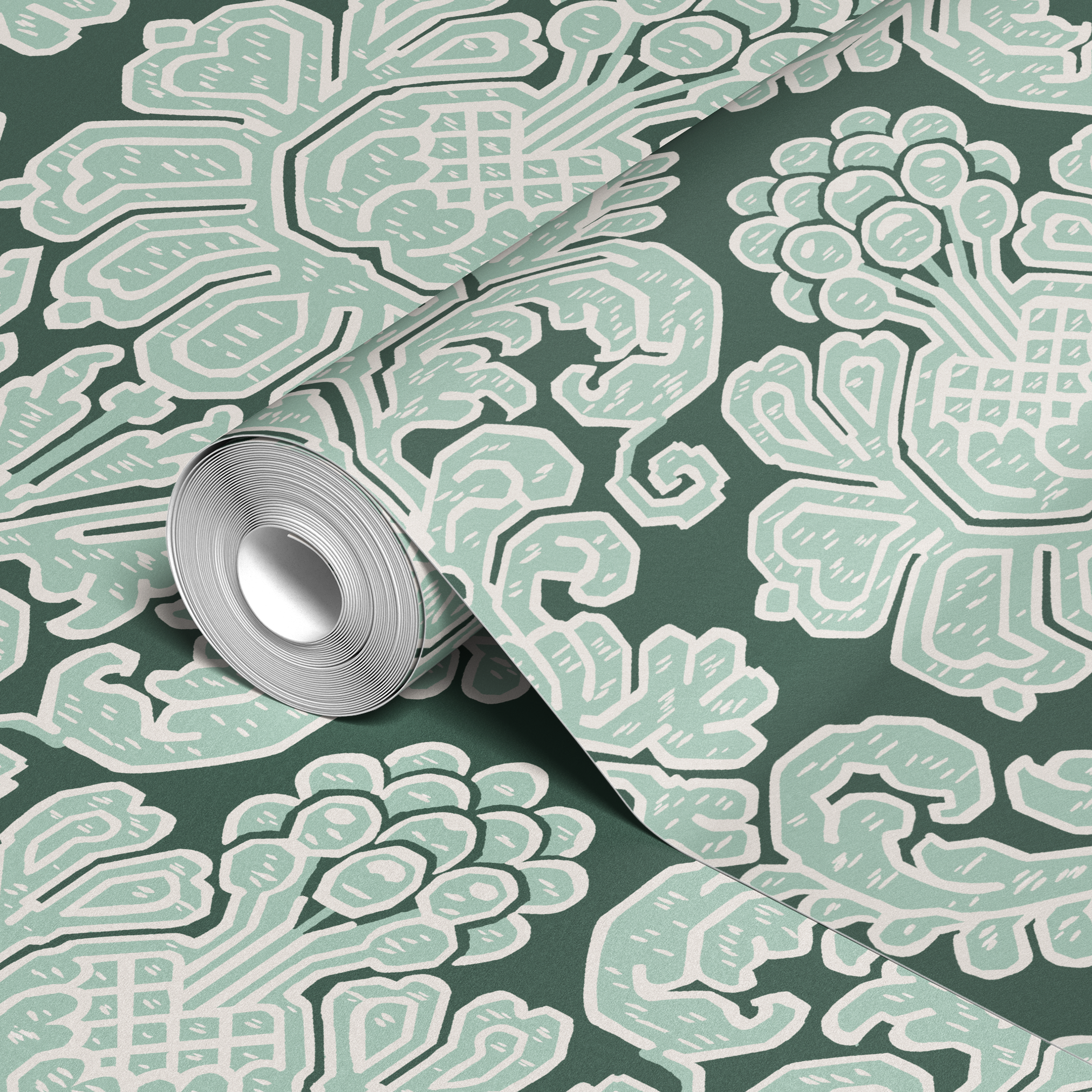  wallpaper roll closeup mockup