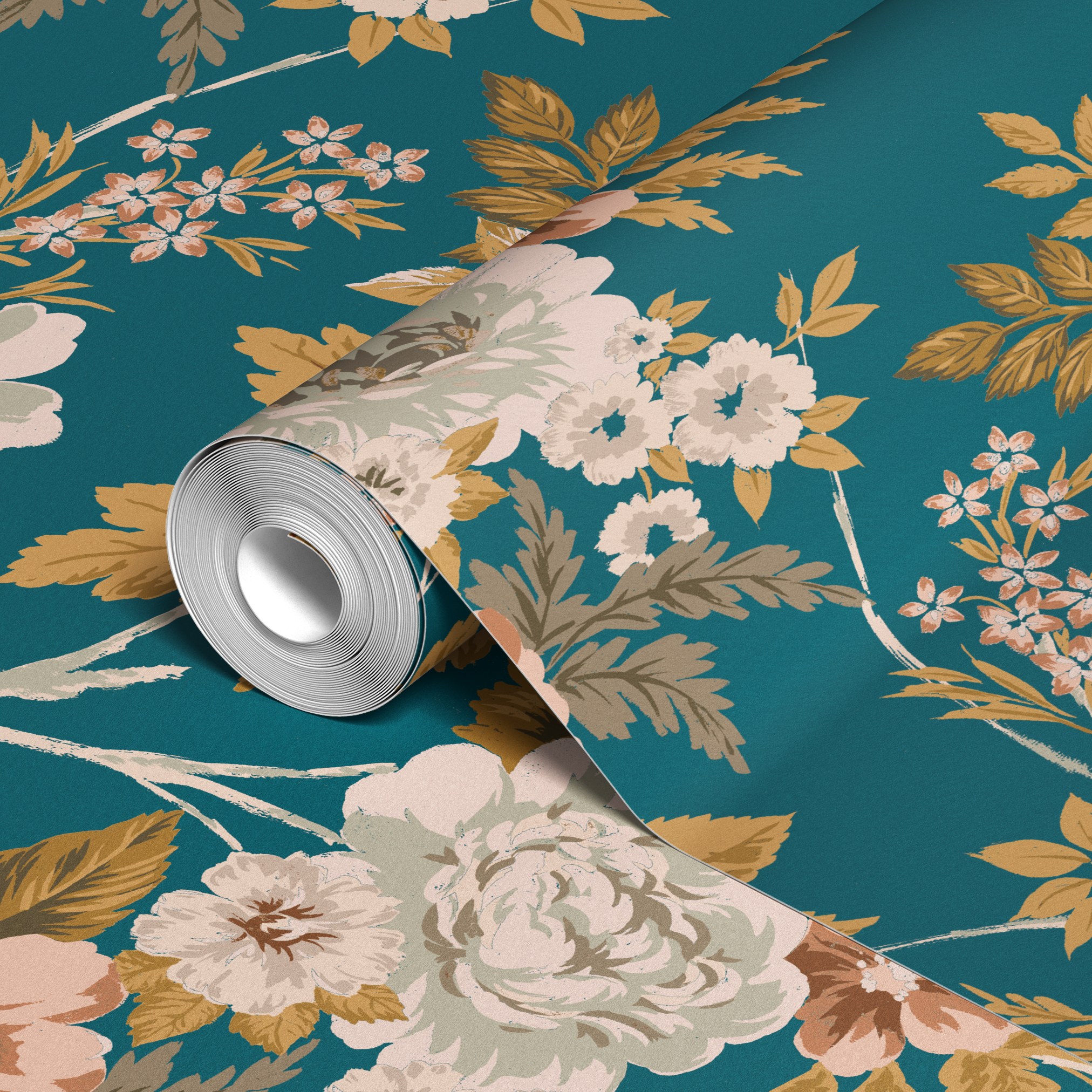  wallpaper roll closeup mockup