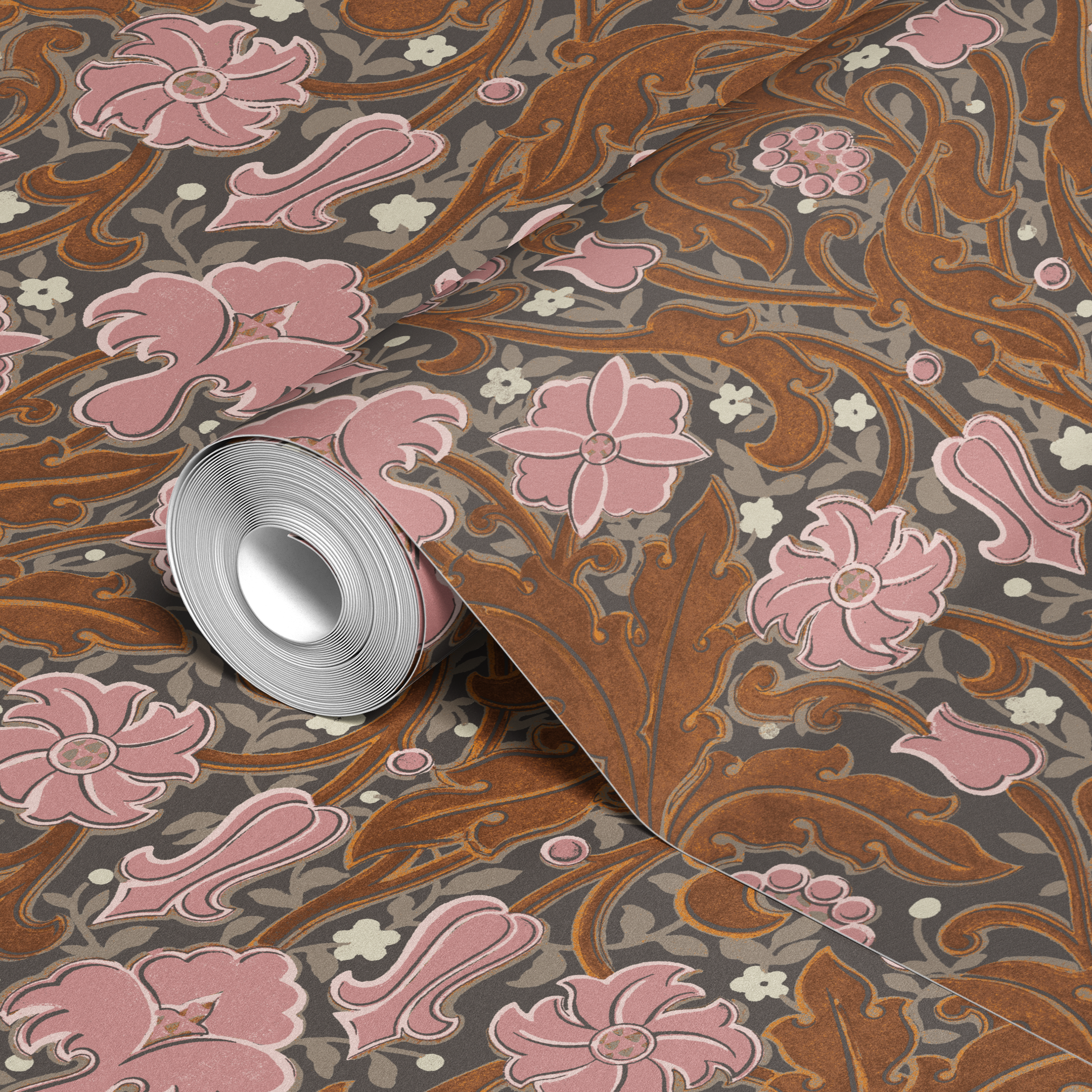  wallpaper roll closeup mockup