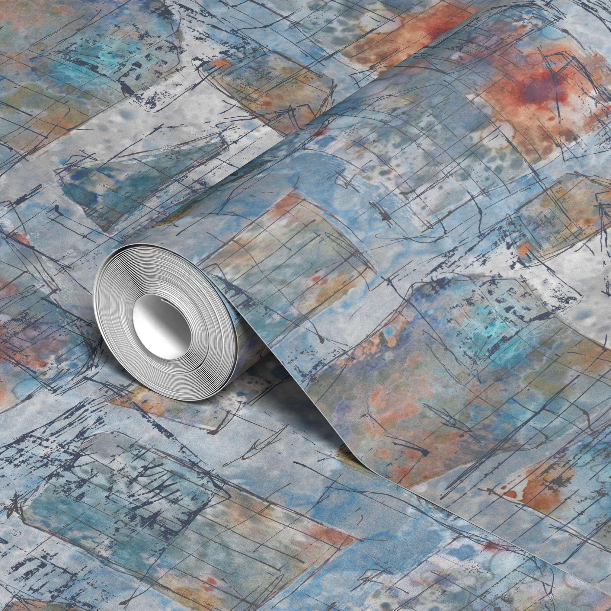  wallpaper roll closeup mockup