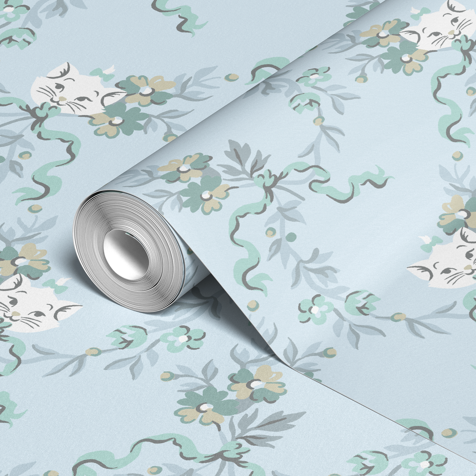  wallpaper roll closeup mockup