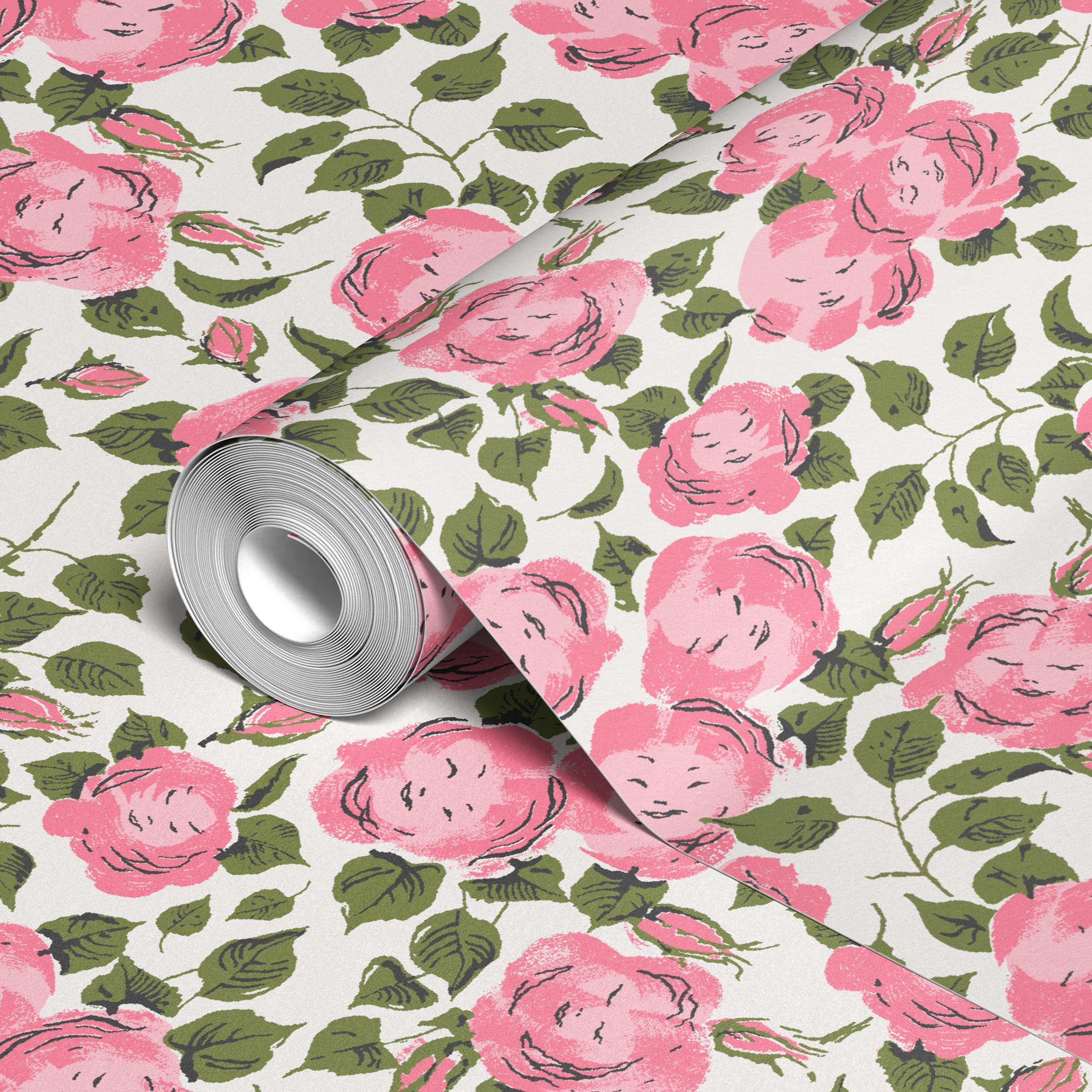  wallpaper roll closeup mockup