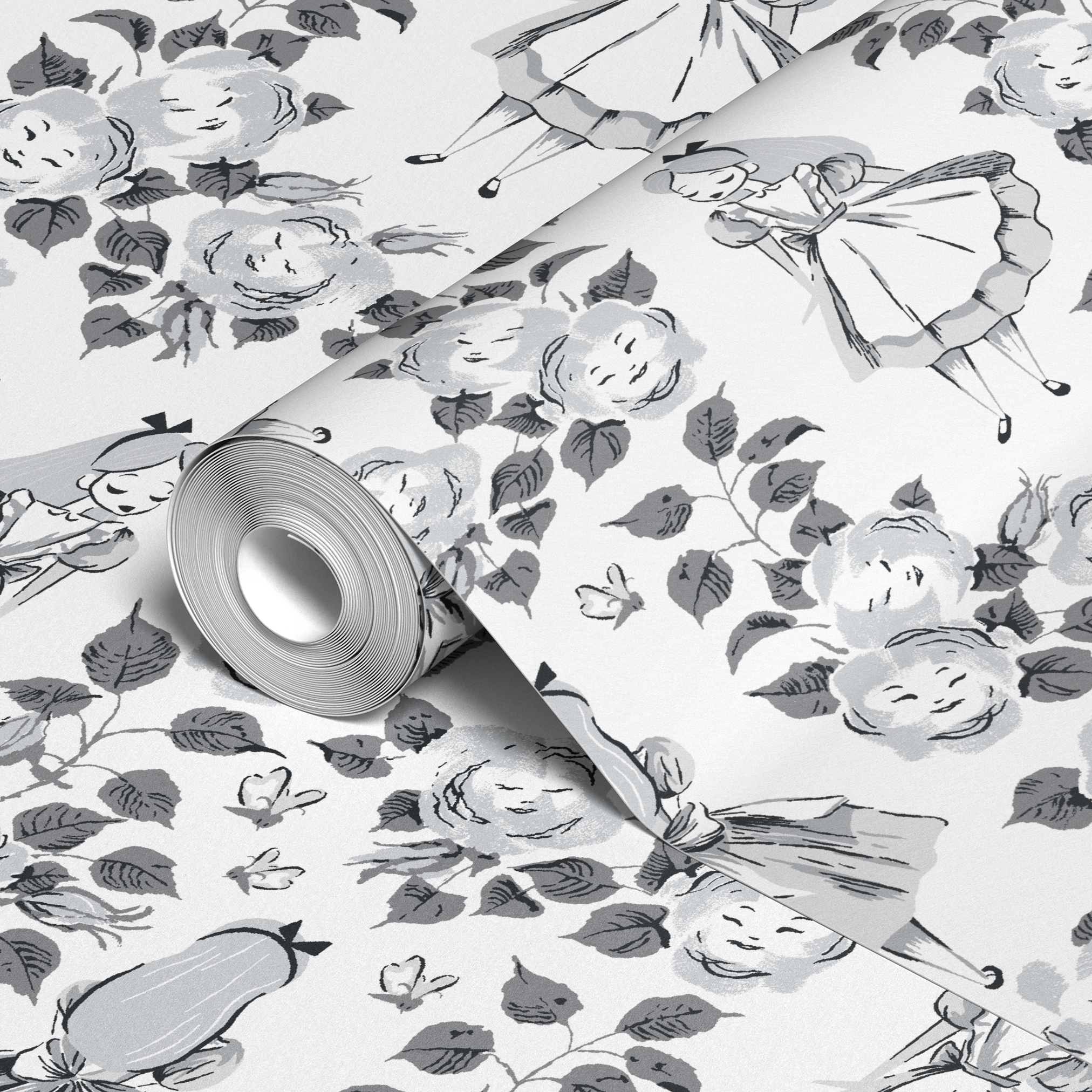  wallpaper roll closeup mockup