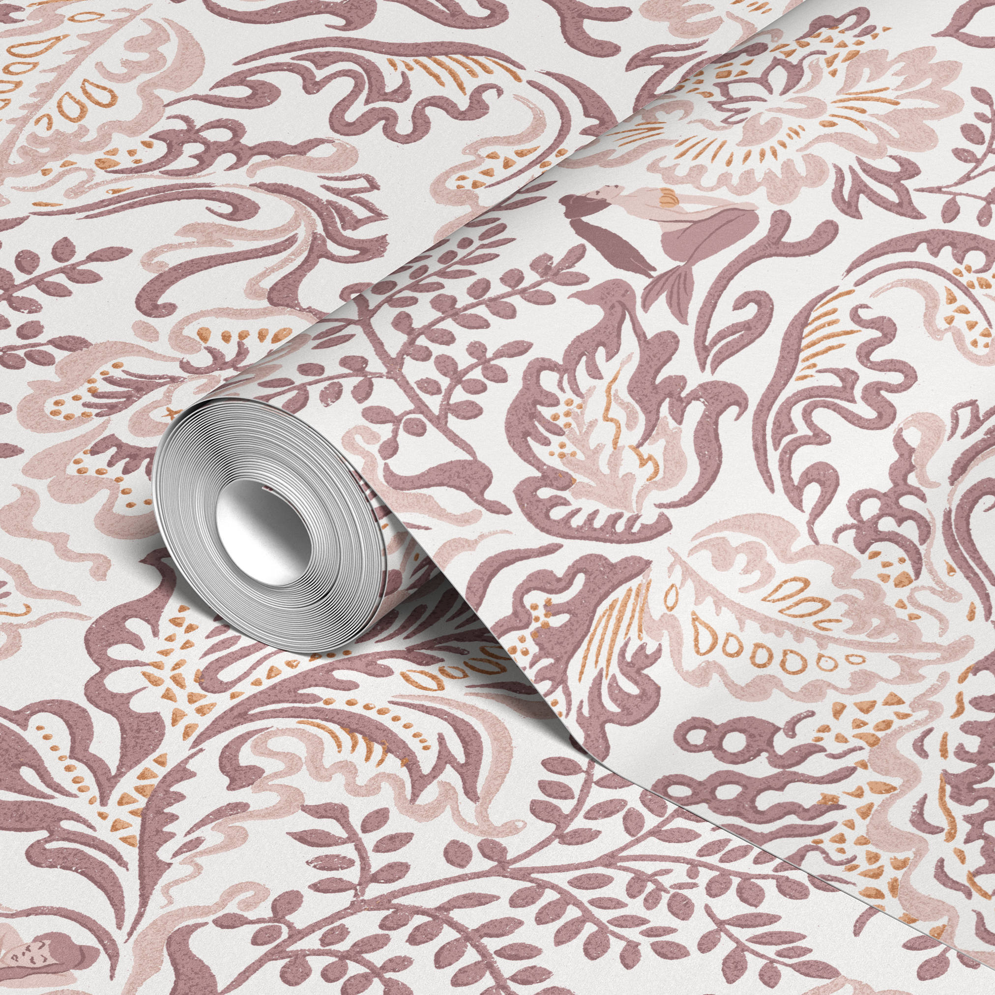  wallpaper roll closeup mockup