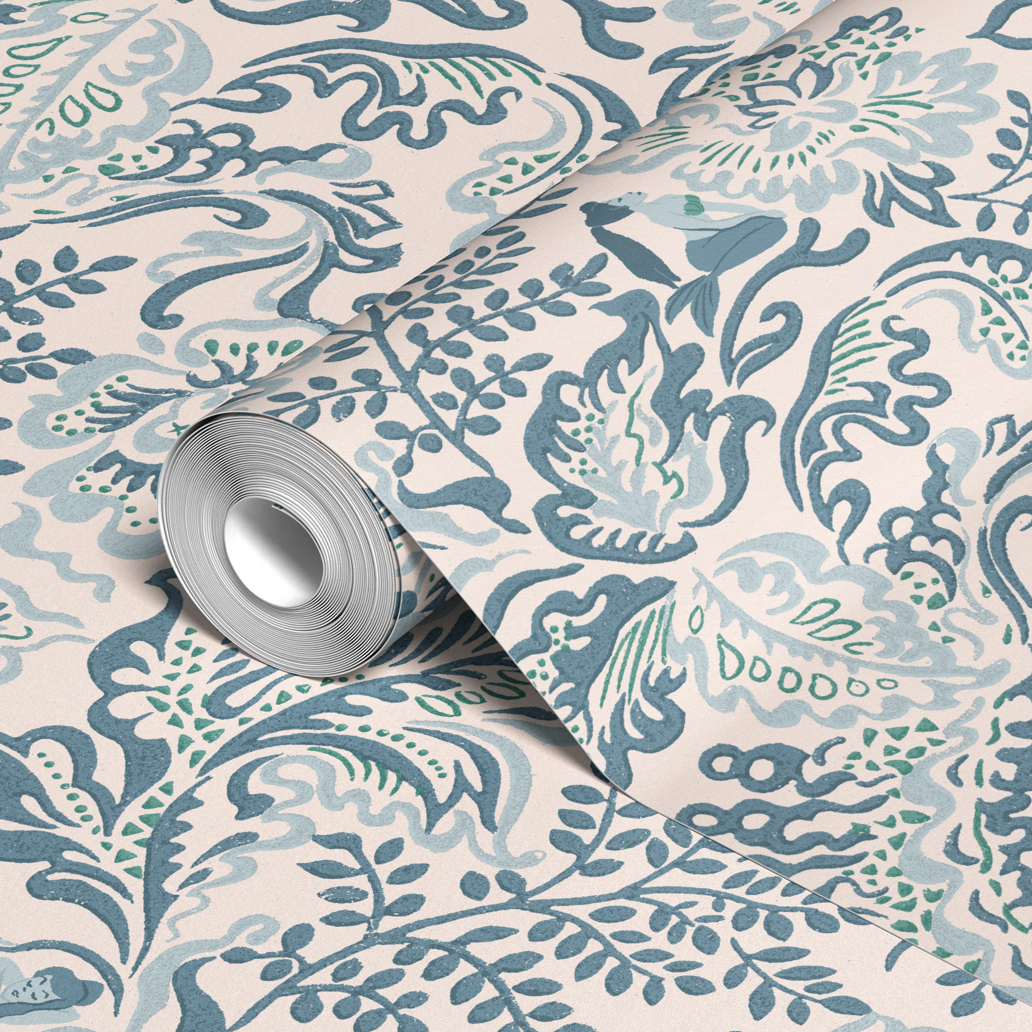  wallpaper roll closeup mockup